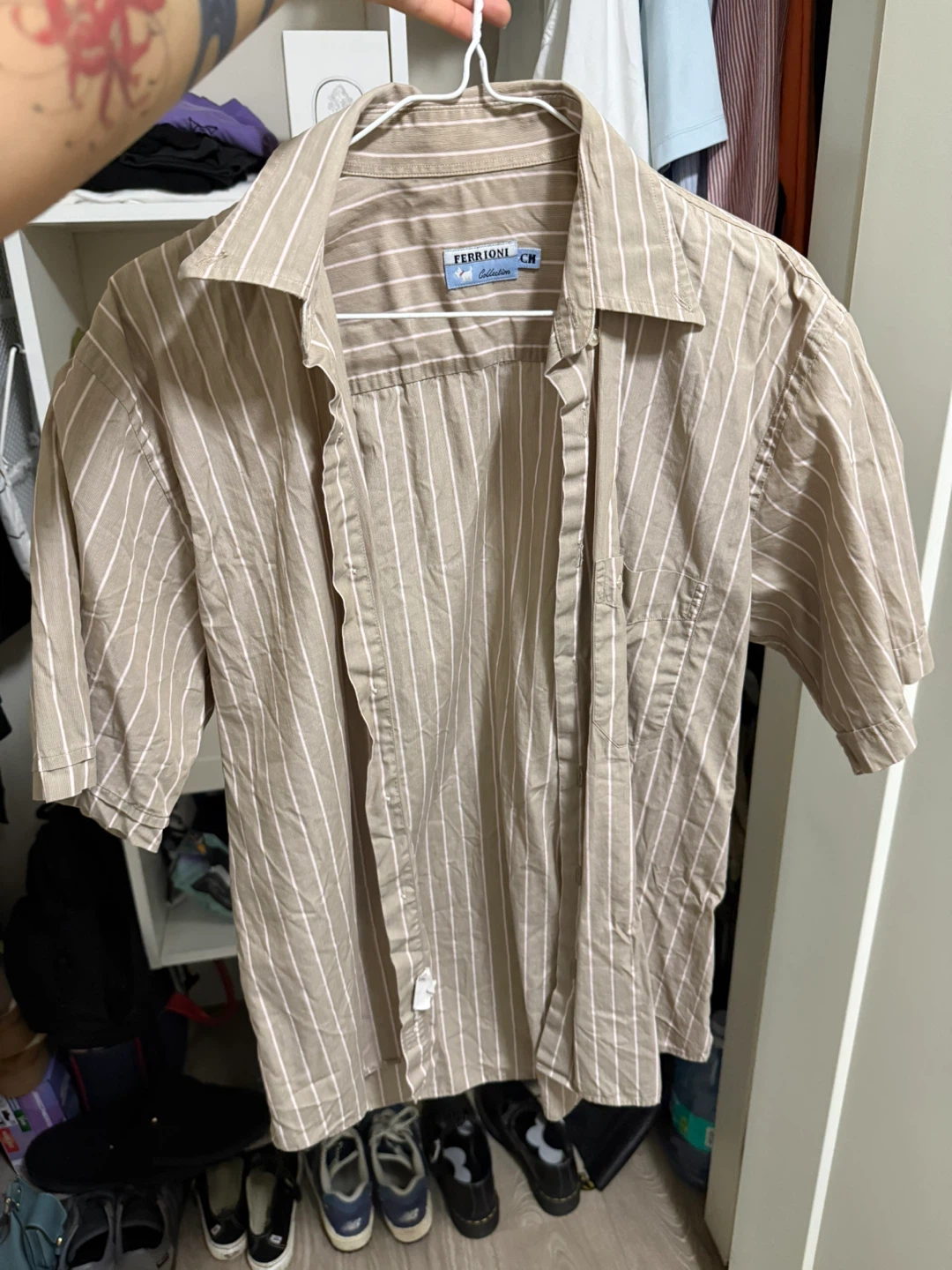 Ferriconi Collection Striped Button-Up Shirt