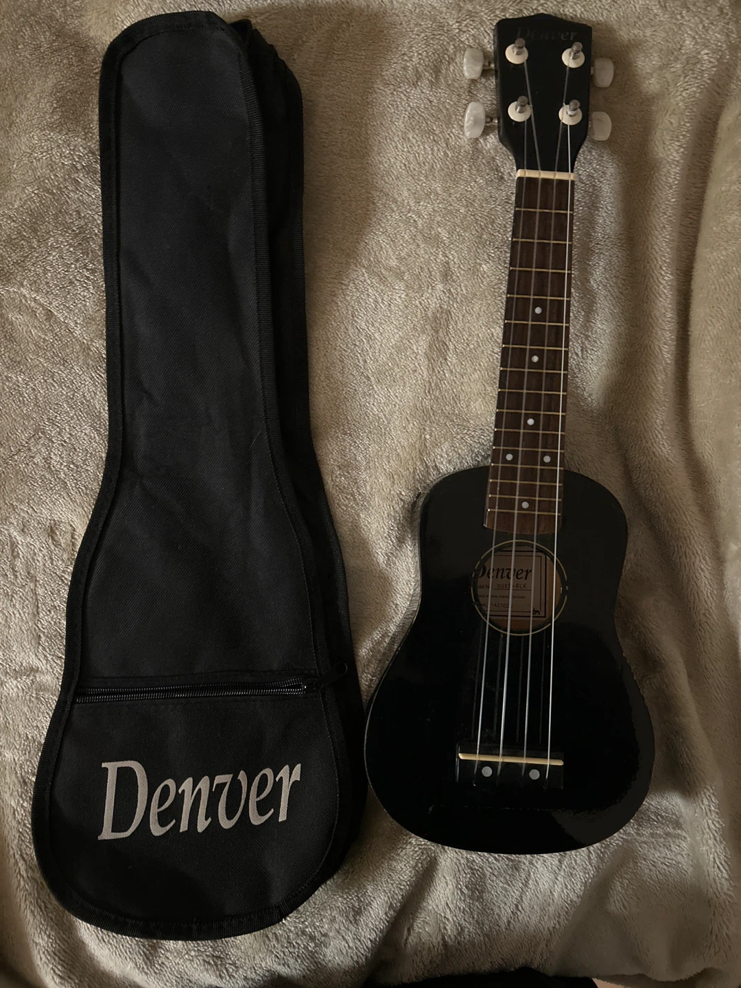 Black Denver Soprano Ukulele with Case