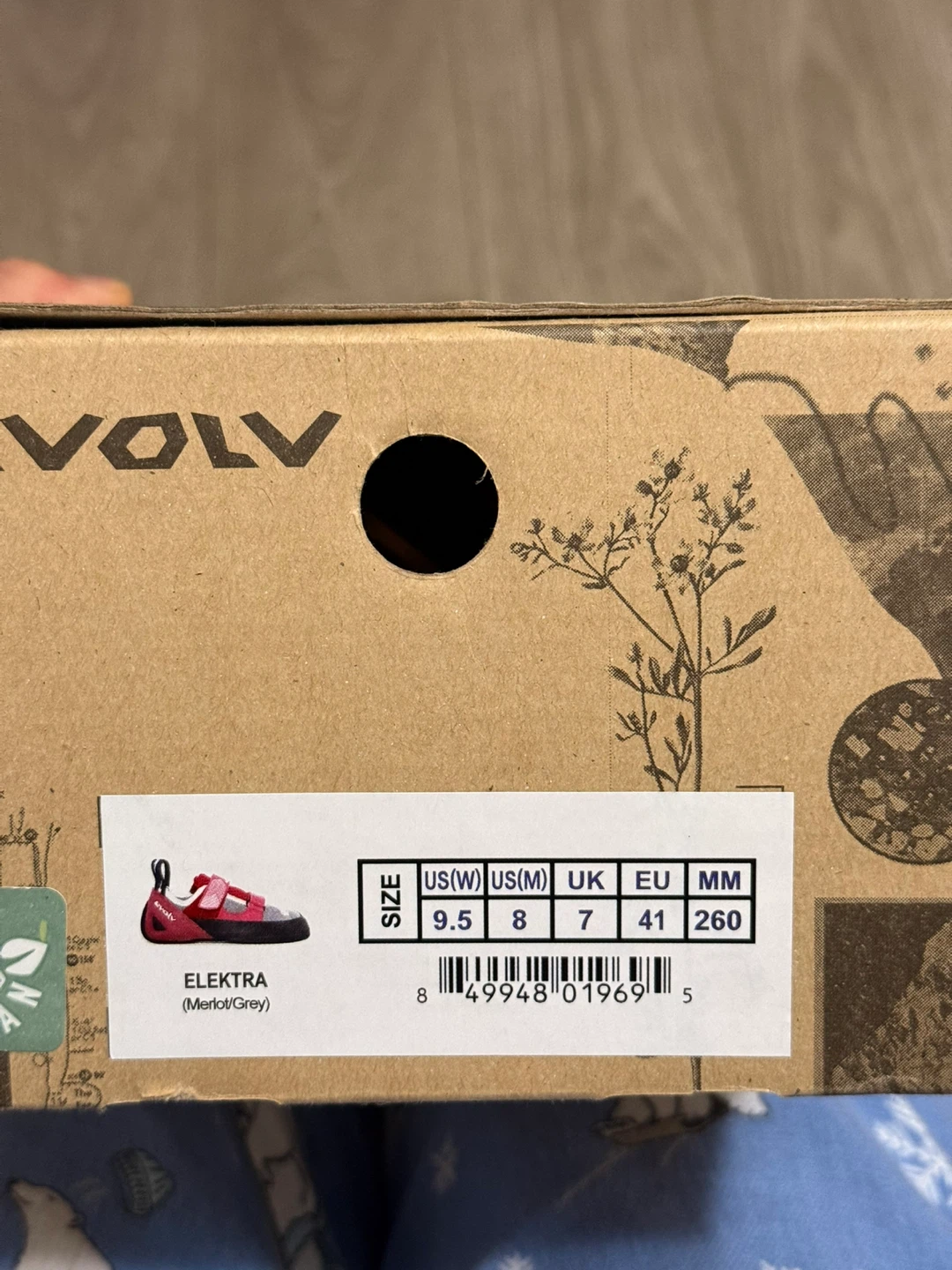 Evolv Elektra Climbing Shoes - Merlot/Grey - Women's US 8 - photo 2