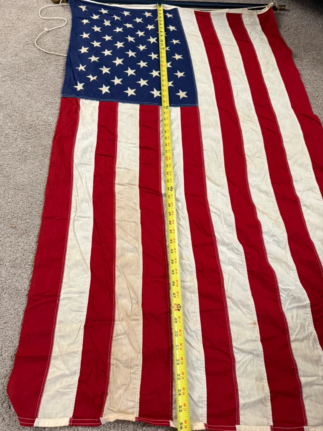 Vintage US American Flag All Cotton Flag Outfit w Pole Rope Box - photo 5