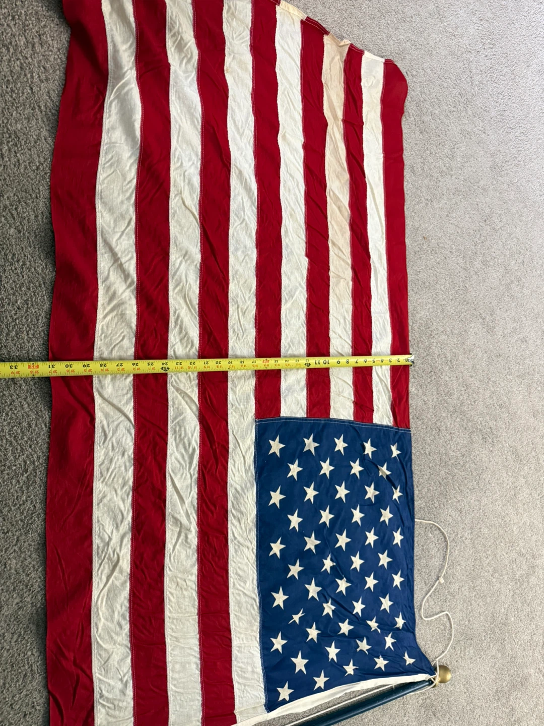 Vintage US American Flag All Cotton Flag Outfit w Pole Rope Box - photo 4