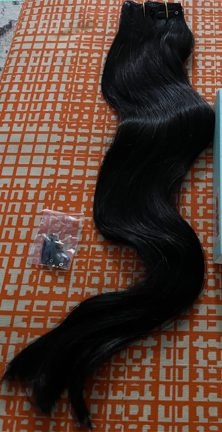 Licoville Premium Human Hair Extensions - Clip In 20 Inch Black