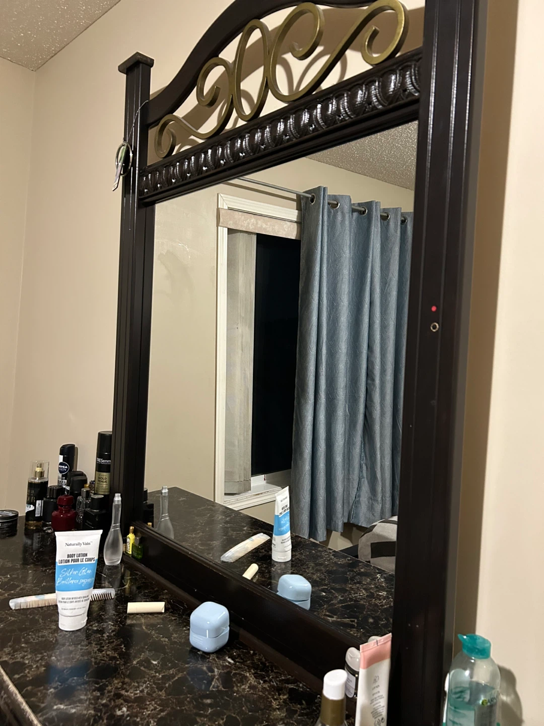Dark Wood Dresser with Mirror