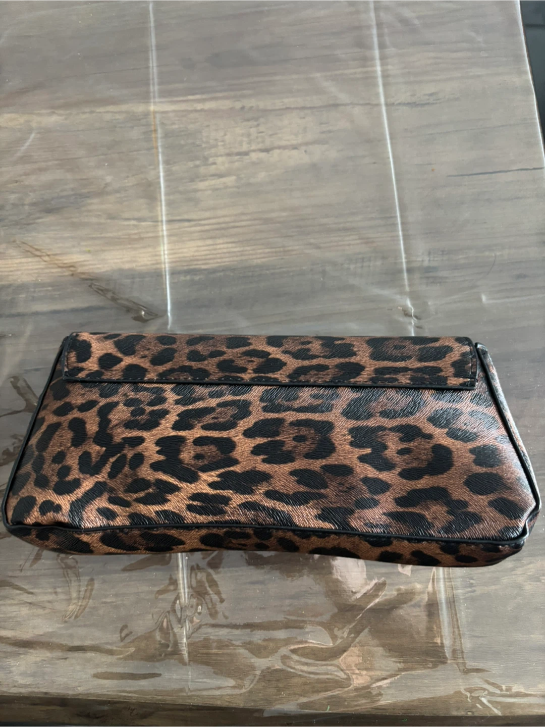 Leopard Print Clutch Bag with Gold Clasp - photo 3