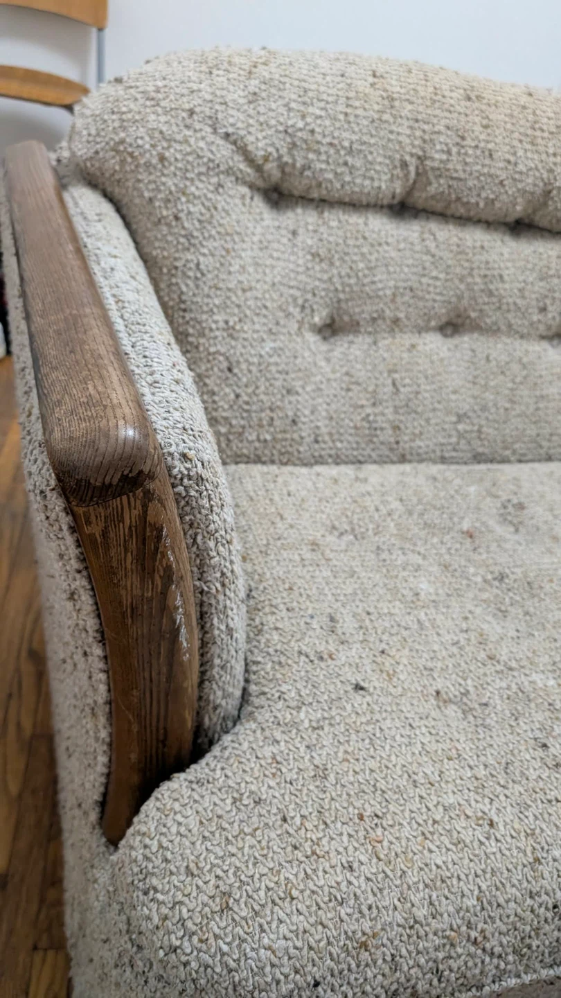Loveseat with Wooden Arms - photo 2
