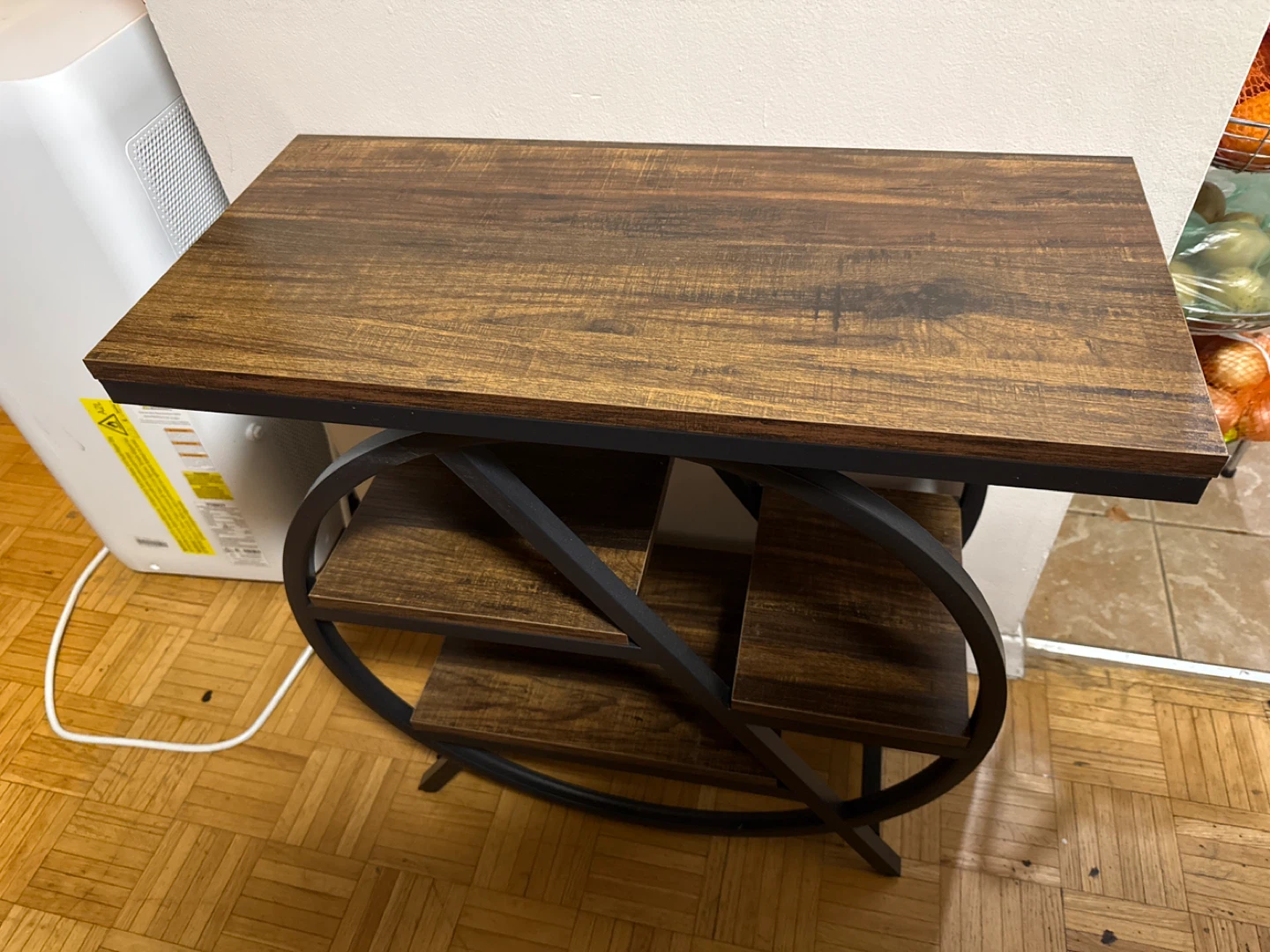 Rustic Wood and Metal Side Table