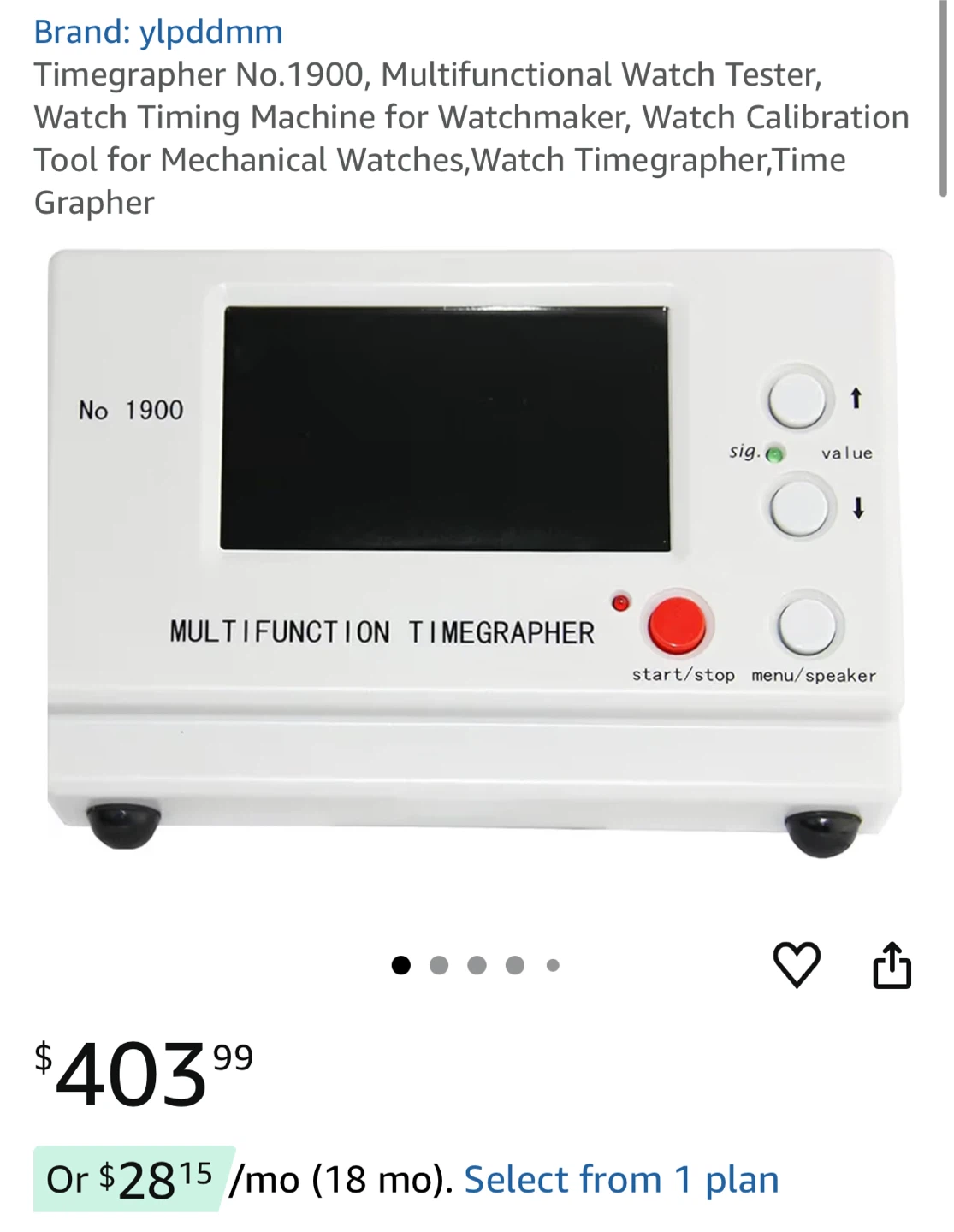 Weishi No. 1900 Multifunction Timegrapher Watch Tester