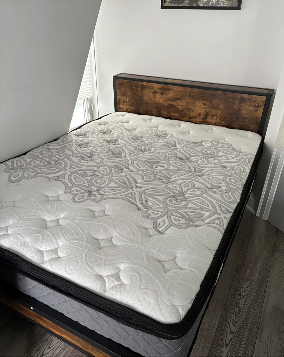 Full size bed frame + mattress