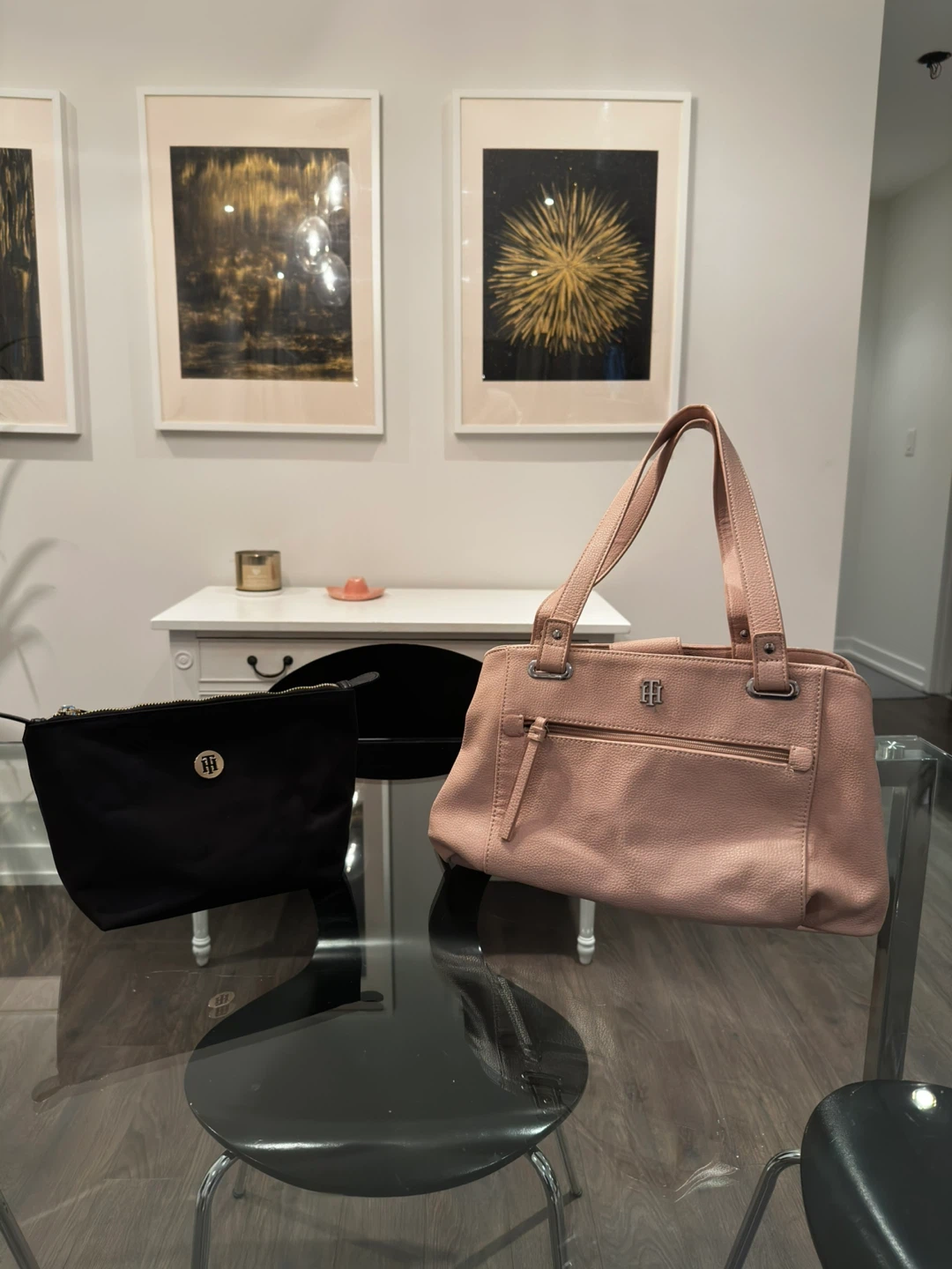 Tommy Hilfiger Pink Tote Bag and cosmetic bag