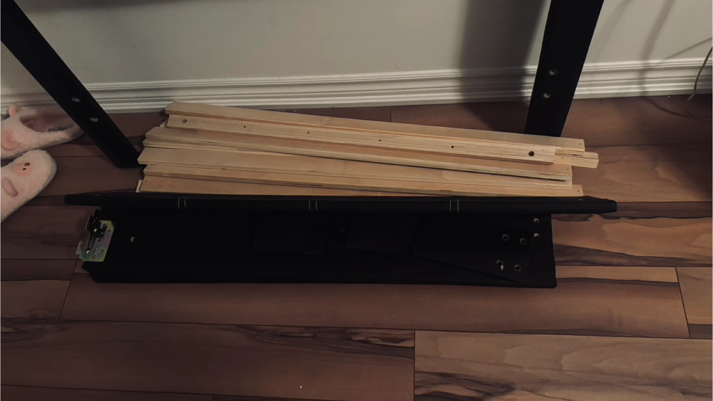 Black Headboard with Wood Slats - photo 2