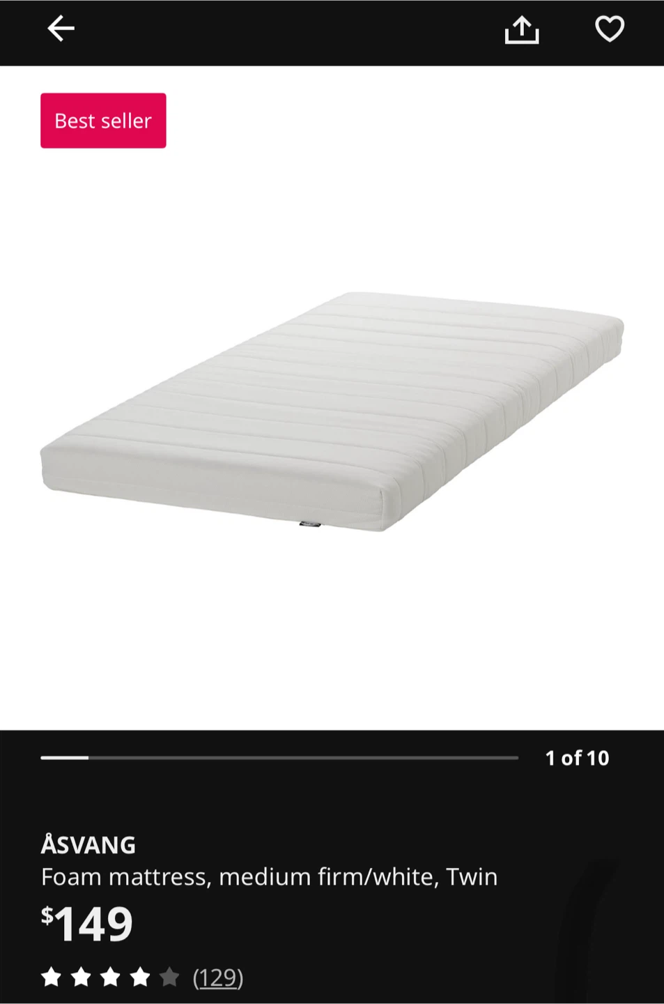 IKEA foam  Mattress - twin - photo 3