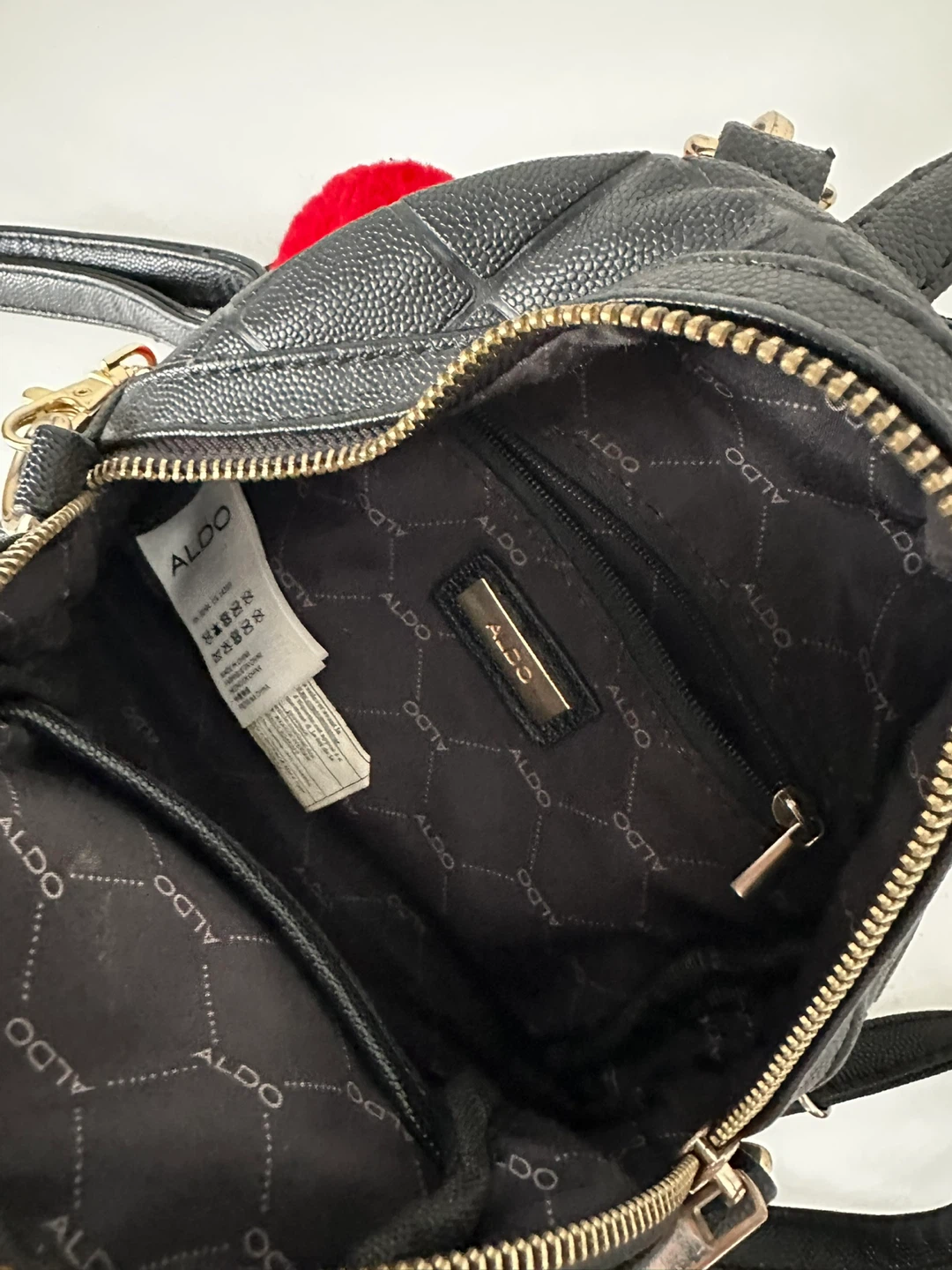 ALDO Black Faux Leather Mini Backpack with Patches - photo 3