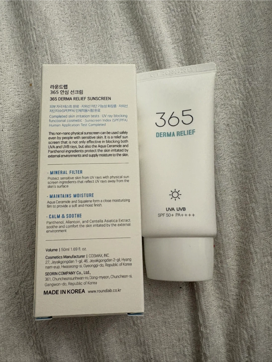 100% Authentic Round Lab 365 Derma Relief Sun Cream SPF 50+ - photo 2
