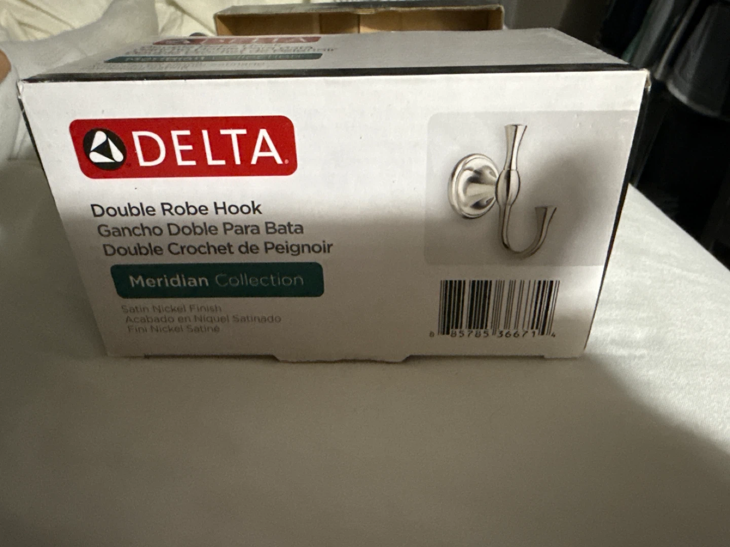 Delta Double Robe Hook Meridian Collection Satin Nickel Finish - photo 2