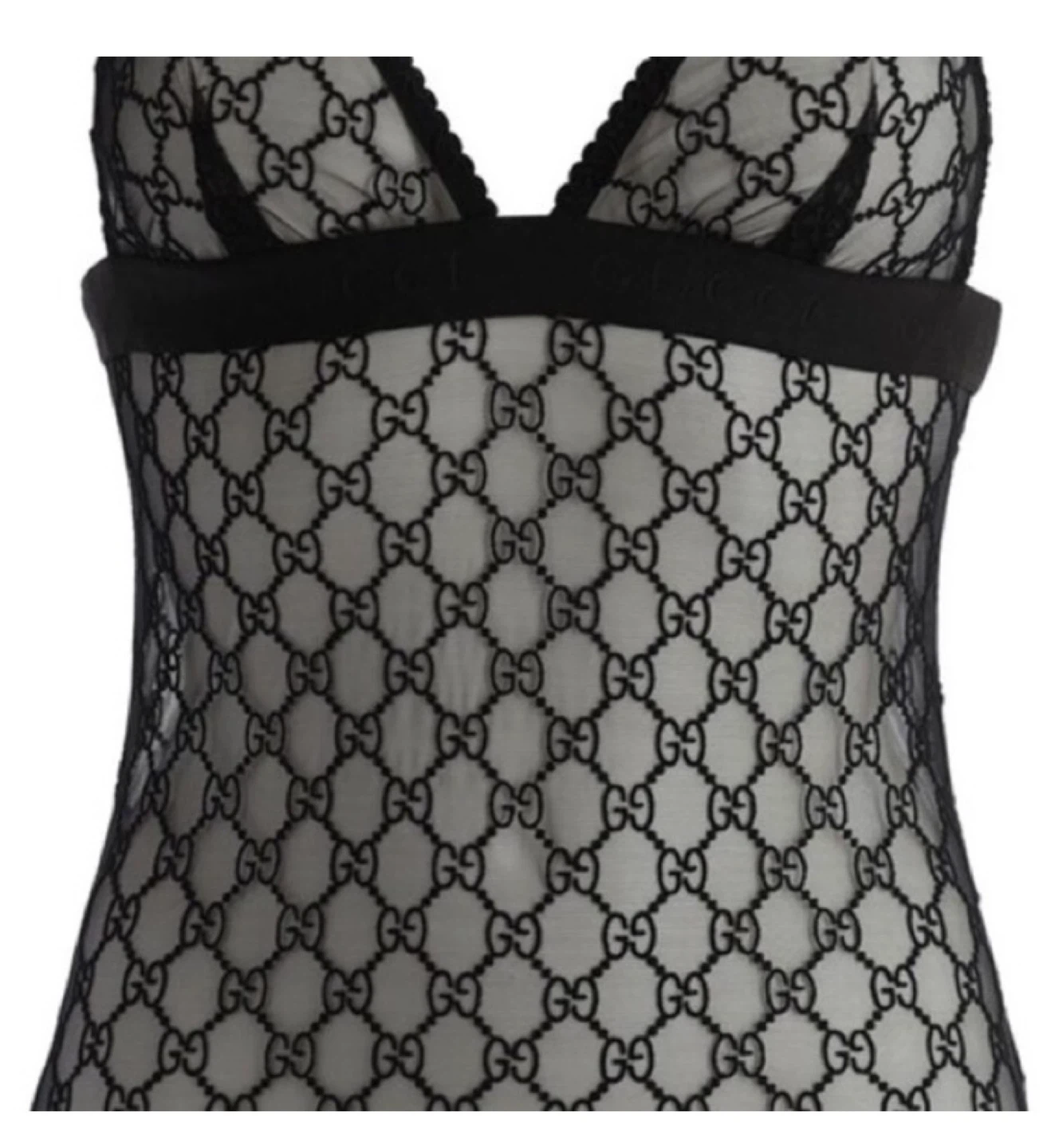 Black Gucci Lace Bodysuit