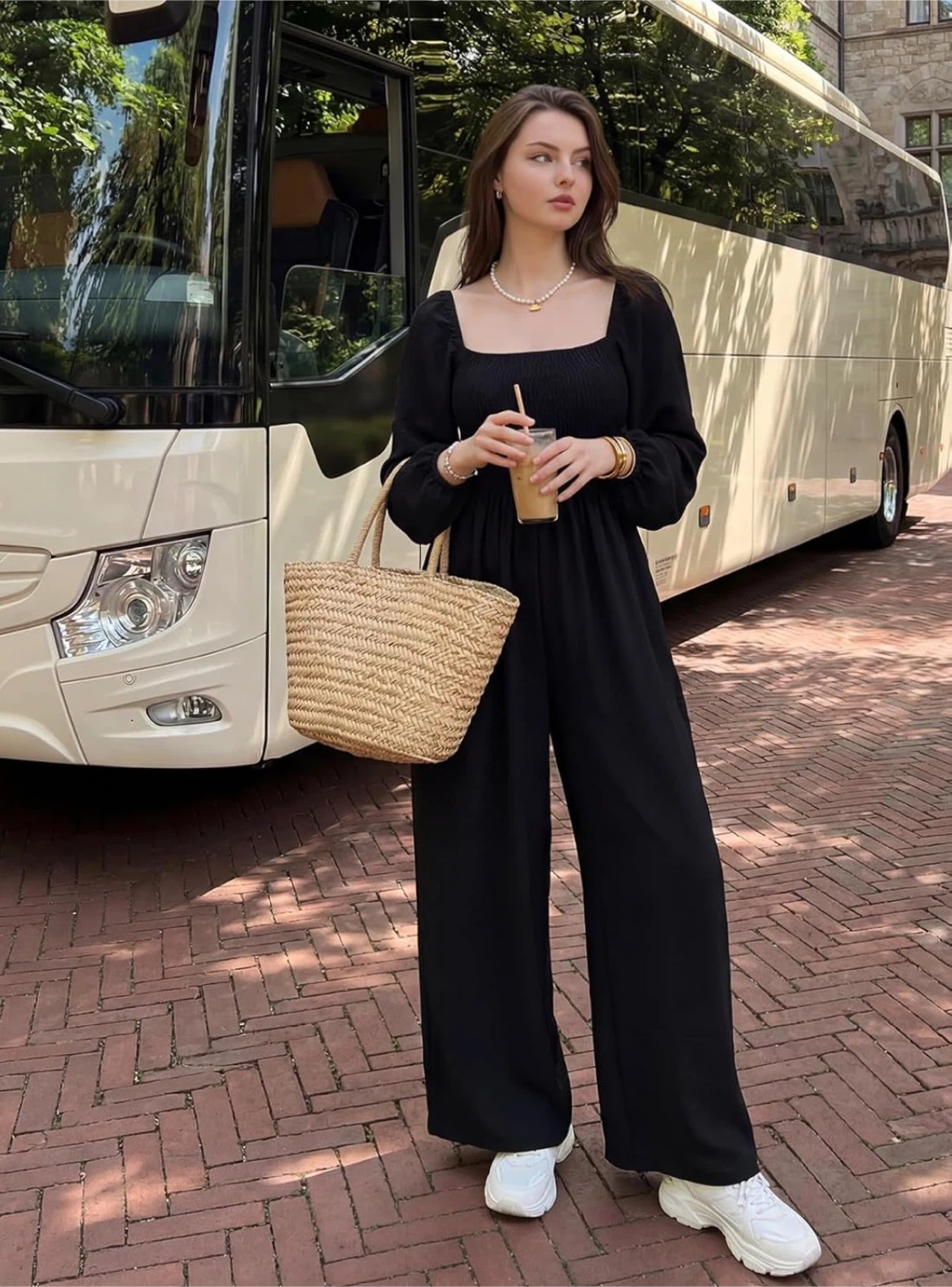 NEW! DOKOTOO Black Wide Leg Jumpsuit with Smocked Bodice - photo 4