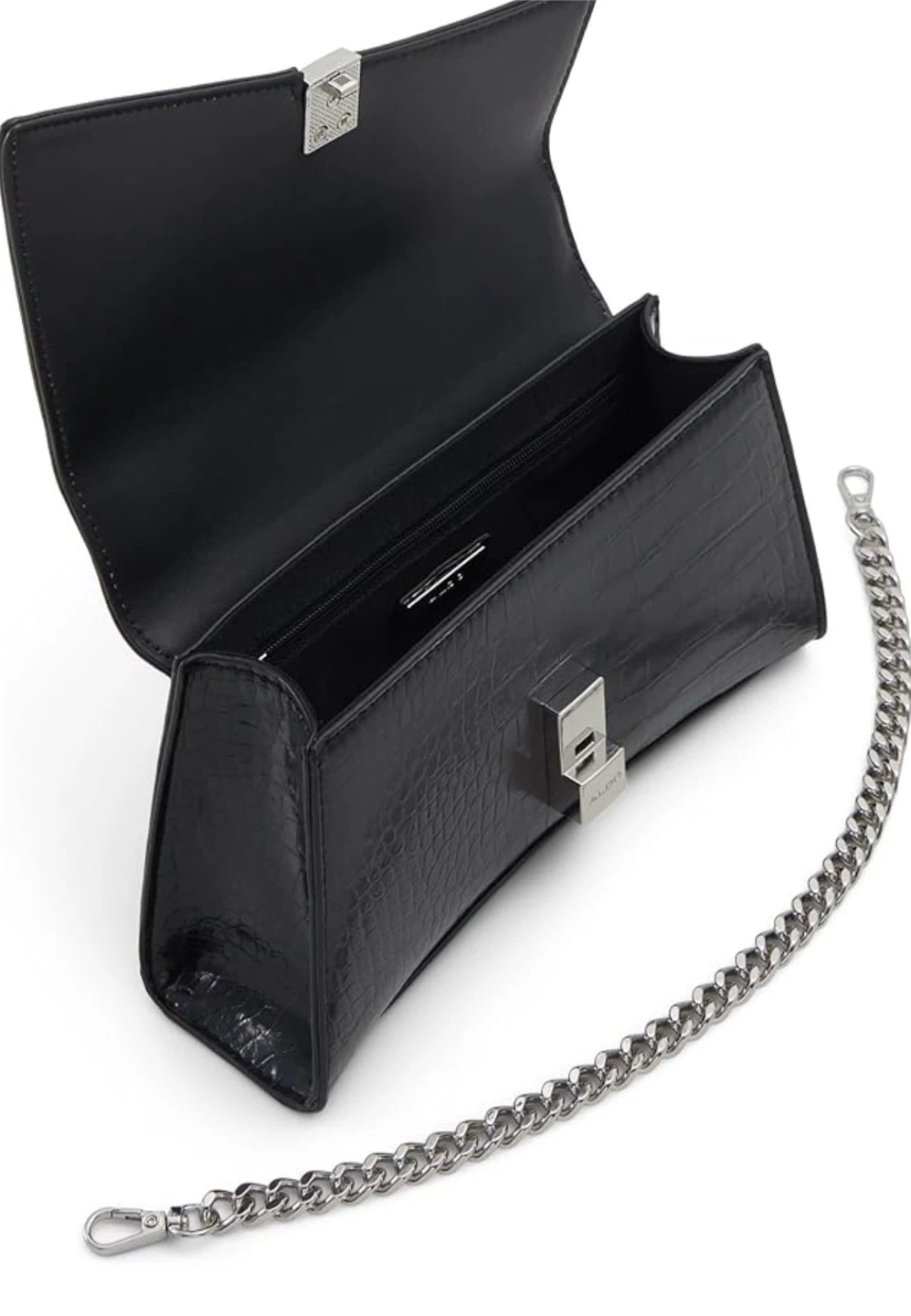 ALDO Black Croc Embossed Top Handle Bag - photo 4