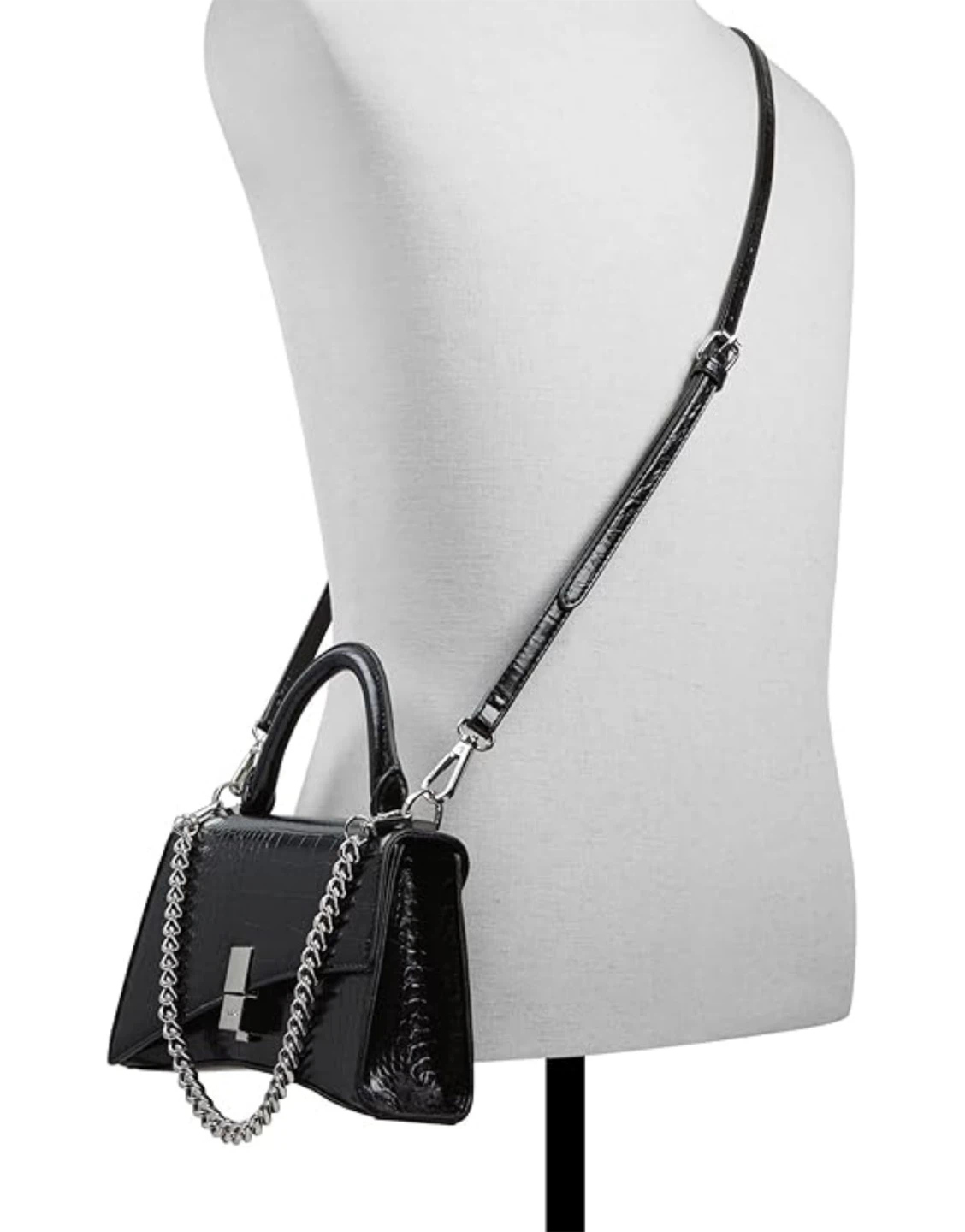 ALDO Black Croc Embossed Top Handle Bag - photo 5
