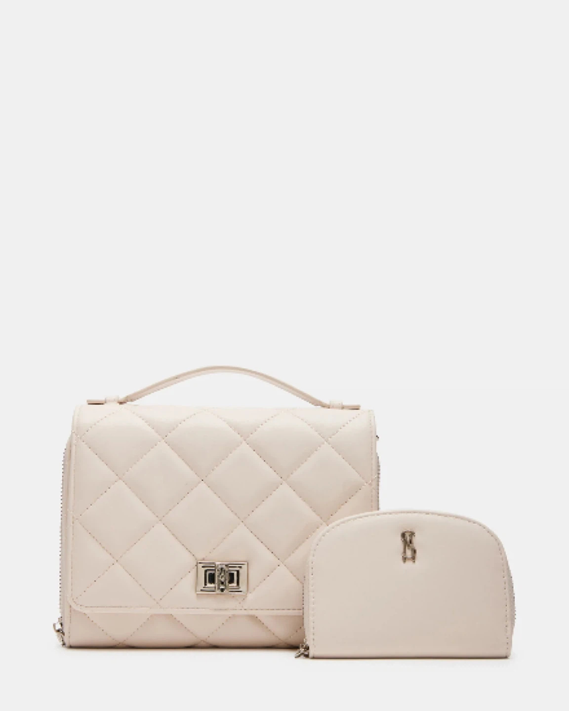 Steve Madden Quilted Cream Crossbody Bag with Pouch - photo 2