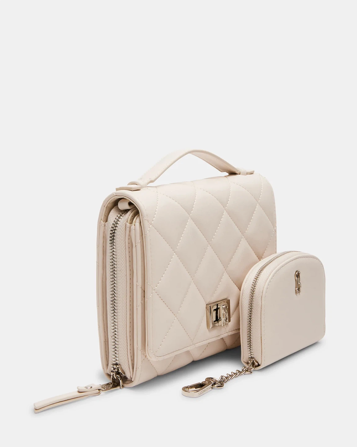 Steve Madden Quilted Cream Crossbody Bag with Pouch - photo 3