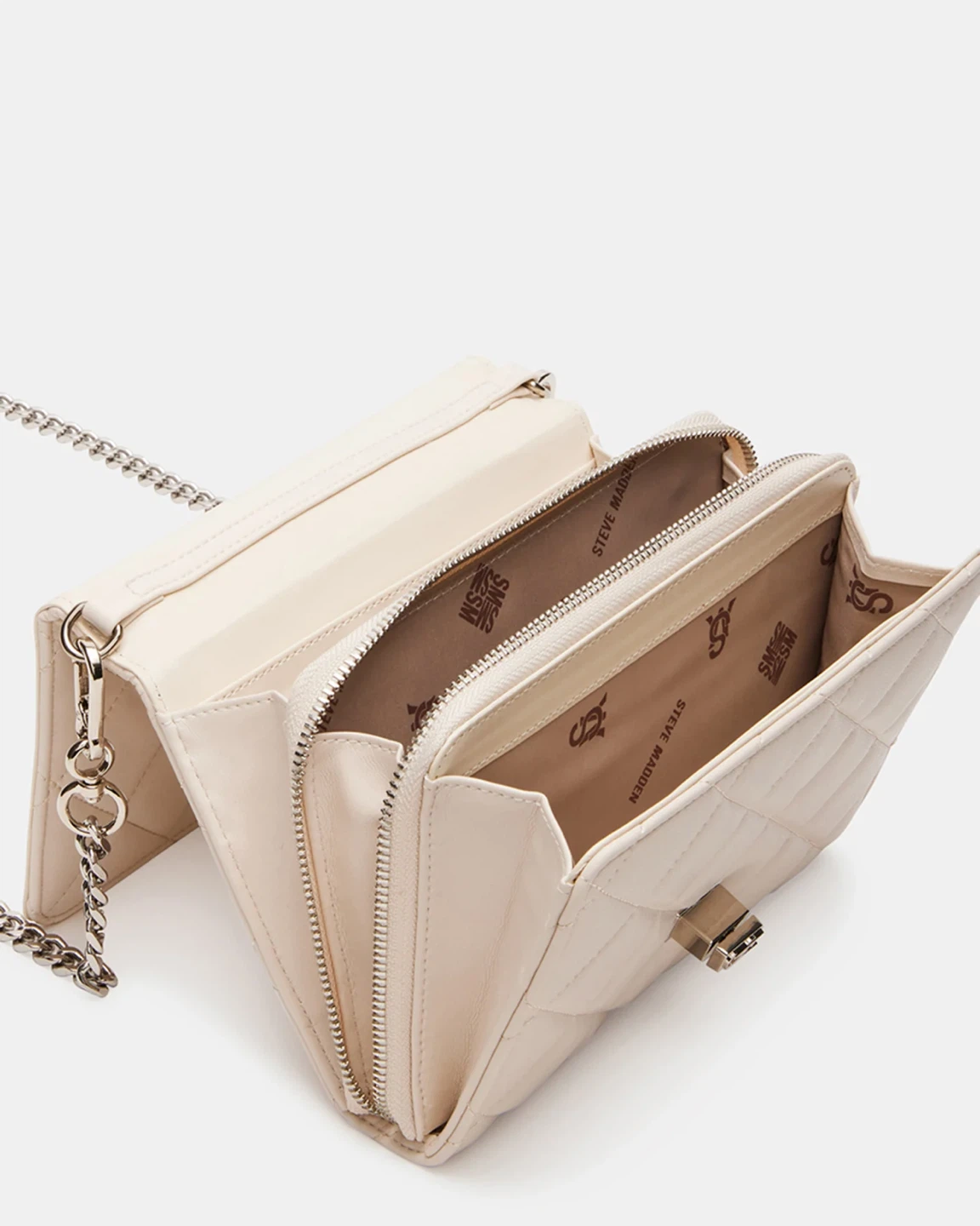 Steve Madden Quilted Cream Crossbody Bag with Pouch - photo 4