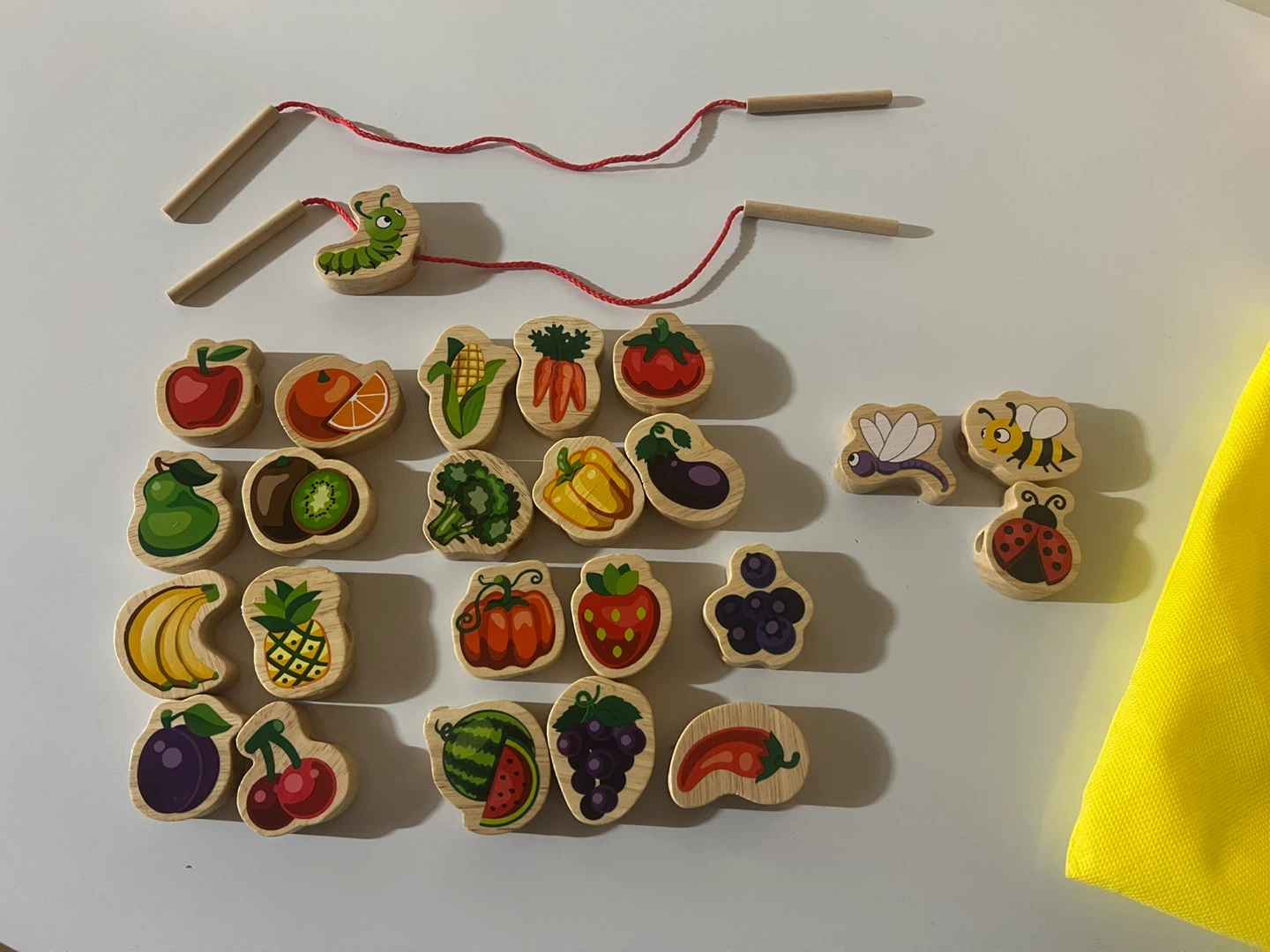 Wooden Fruit and Vegetable Stringing Toy