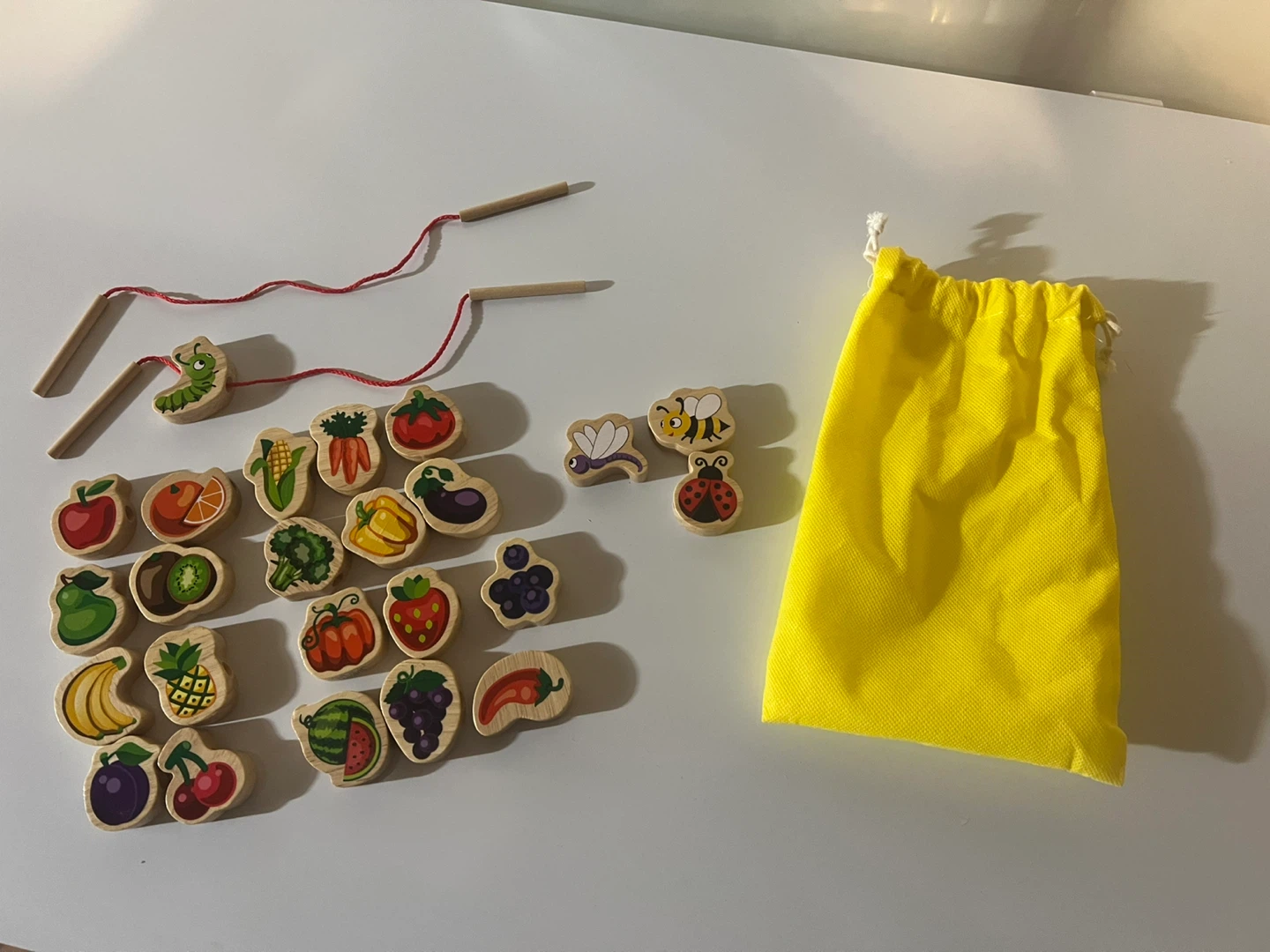 Wooden Fruit and Vegetable Stringing Toy - photo 2