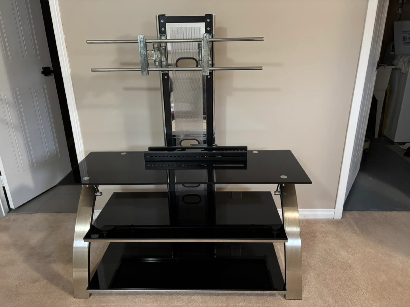 Black Glass TV Stand with Mount - photo 2