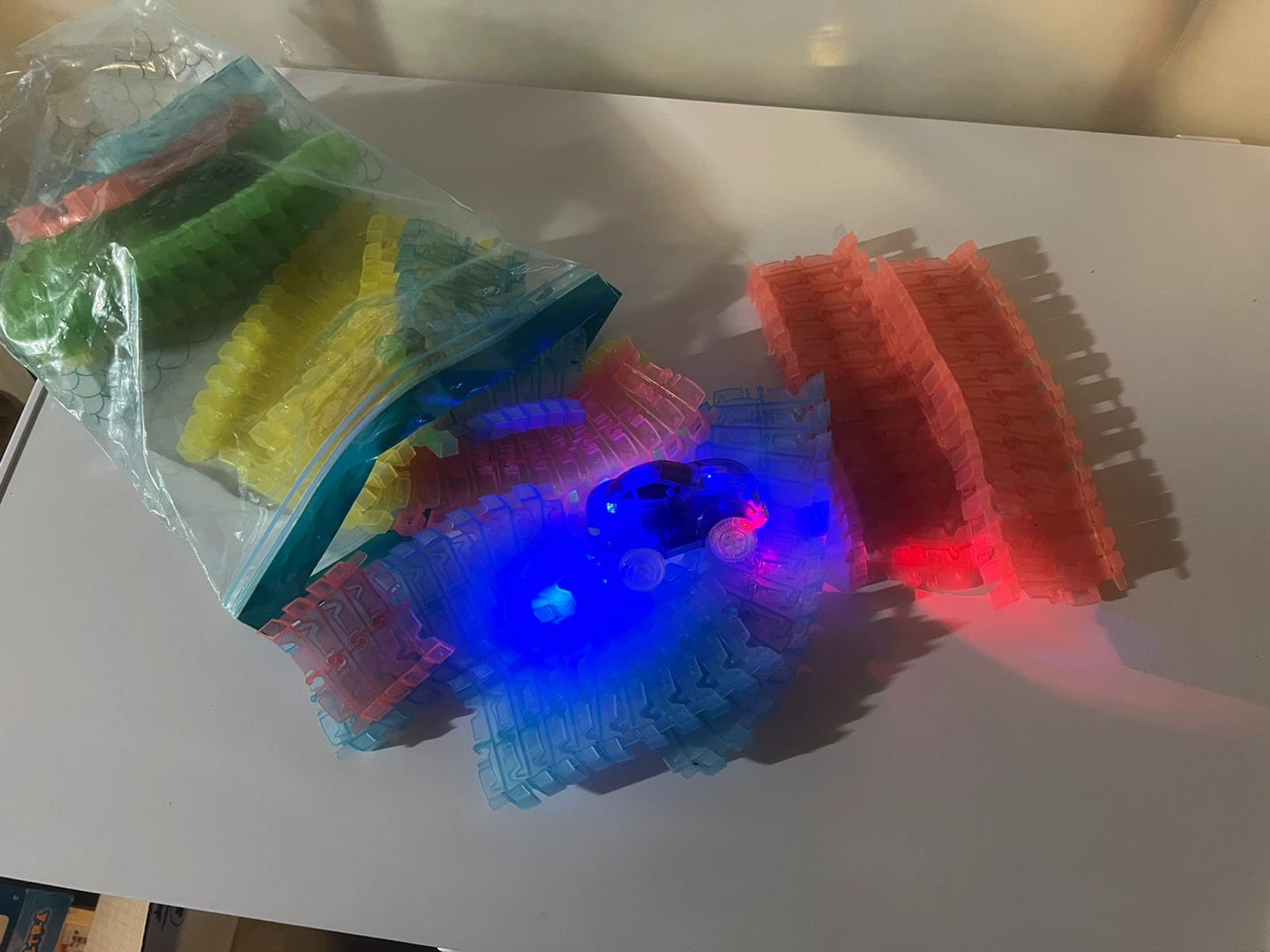Glow in the Dark Race Track Set with LED Car