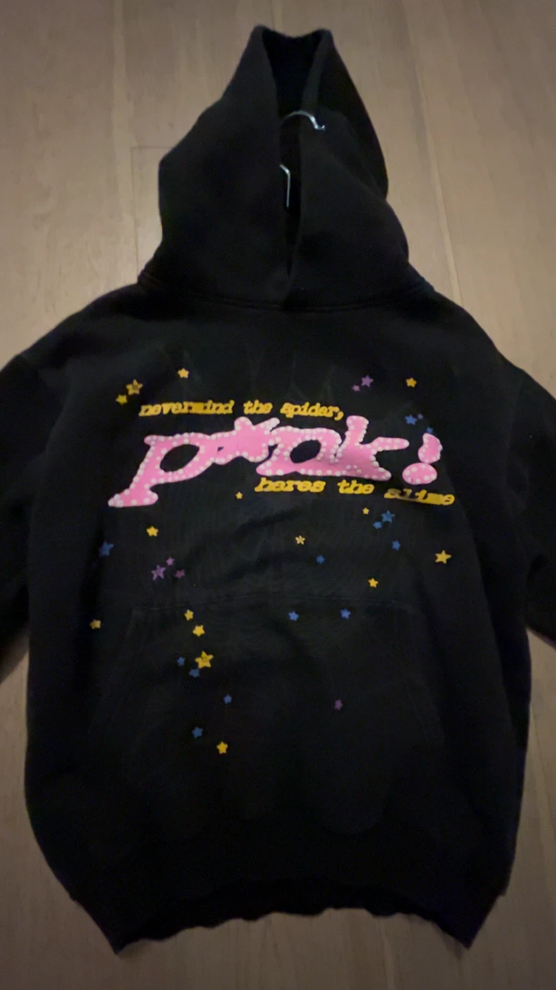 Sp5der P*nk Black hoodie - photo 4