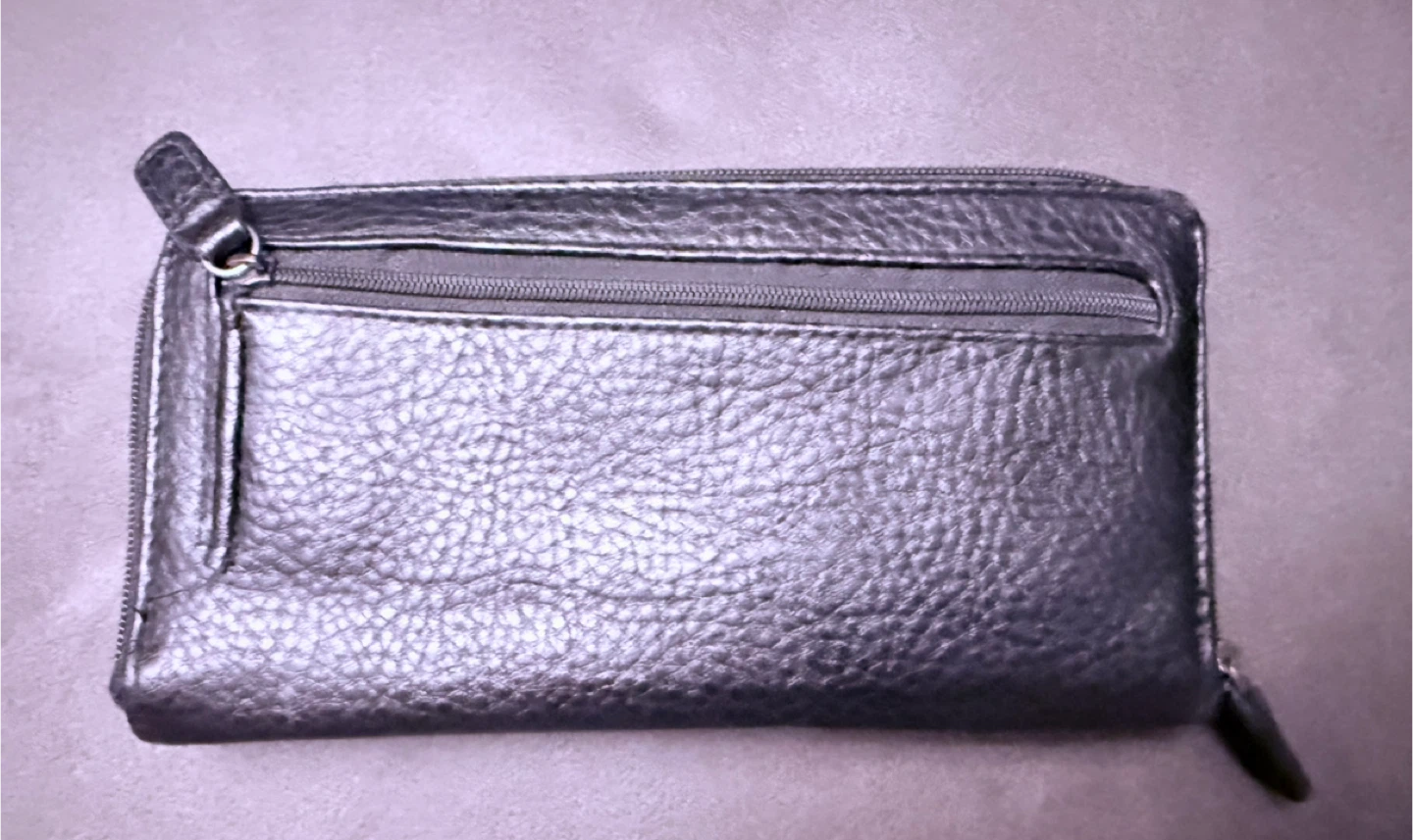 Women's Black Faux Leather Zip-Around Wallet - photo 2
