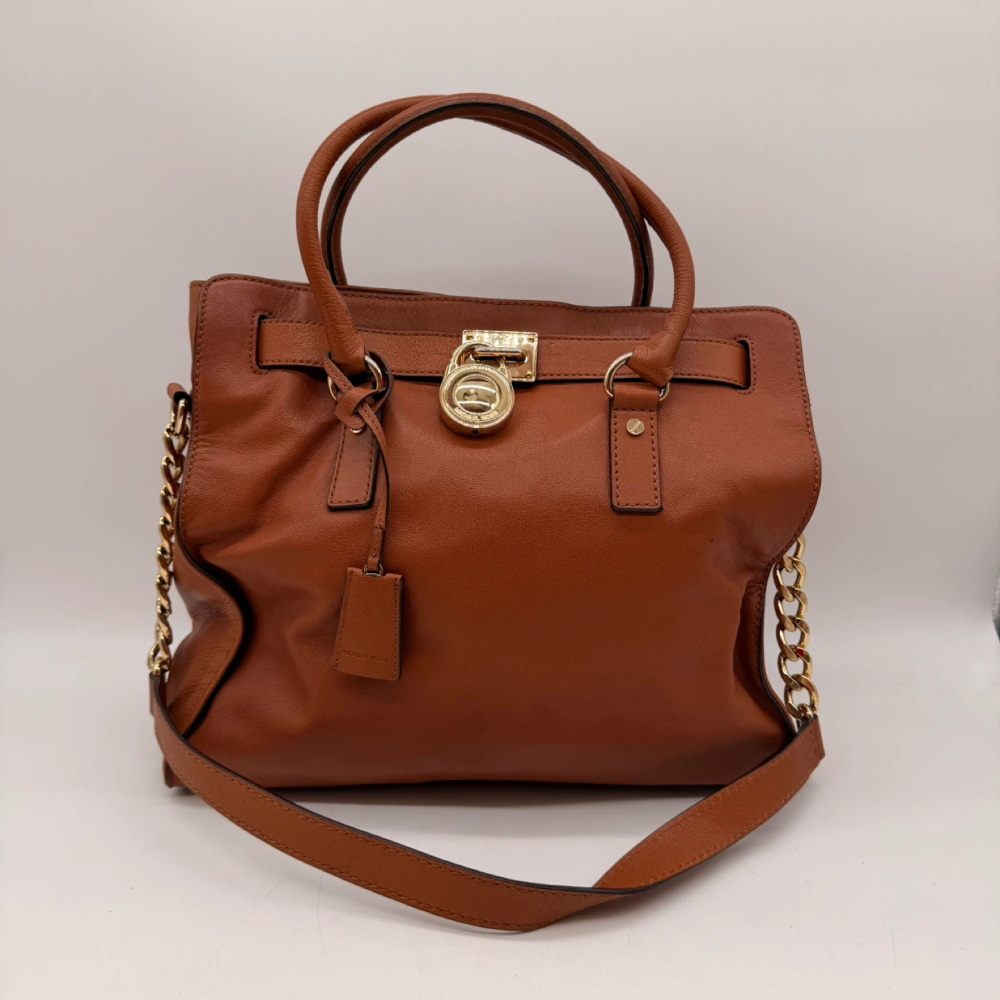 Michael Kors Brown Leather Satchel Handbag