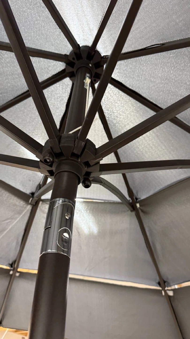 HOMSHADE 9FT 3-Tier Patio Umbrella – Dark Gray – UV50+ – New - photo 4