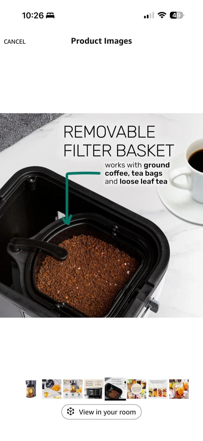 Homecraft 3-Quart Iced Coffee & Tea  - White– Black – NEW - photo 4
