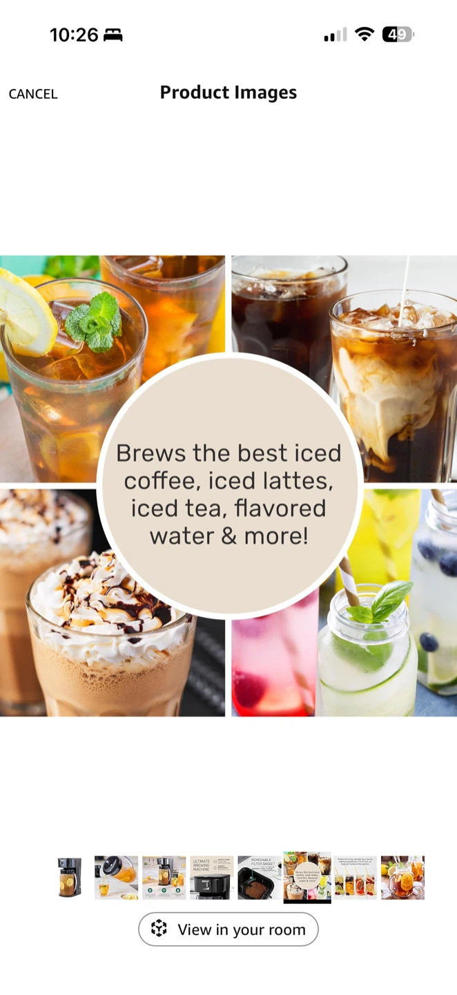 Homecraft 3-Quart Iced Coffee & Tea  - White– Black – NEW - photo 5