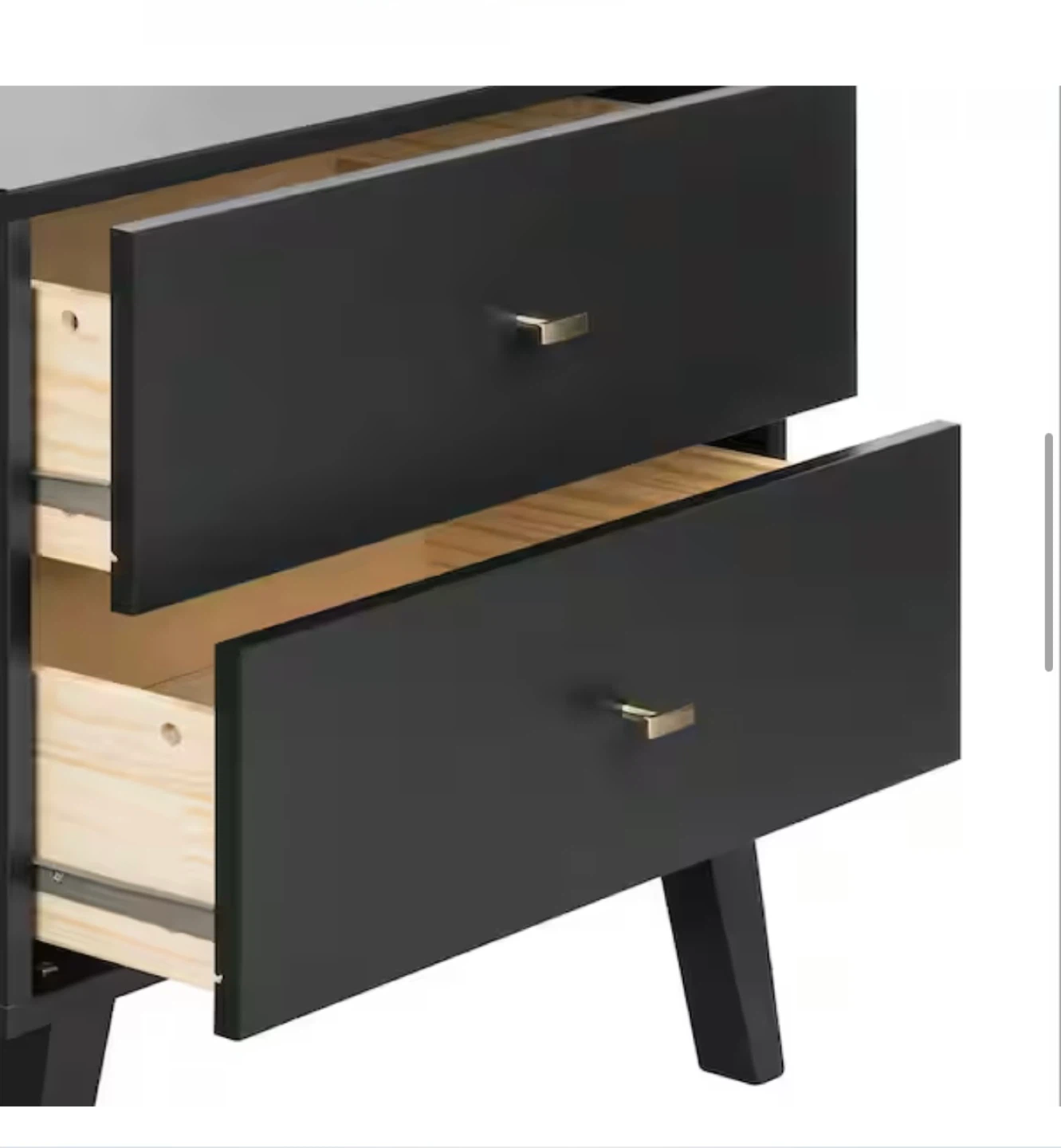 Black 2-Drawer Nightstand - photo 4