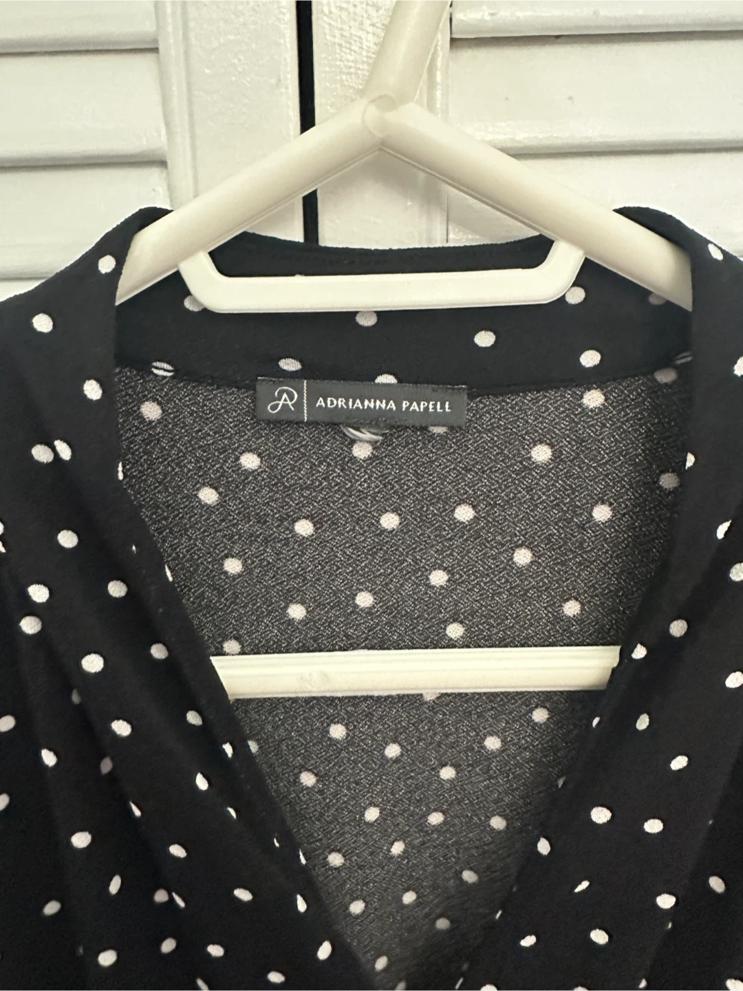 Adrianna Papell Black & White Polka Dot Sleeveless Wrap Top - photo 2