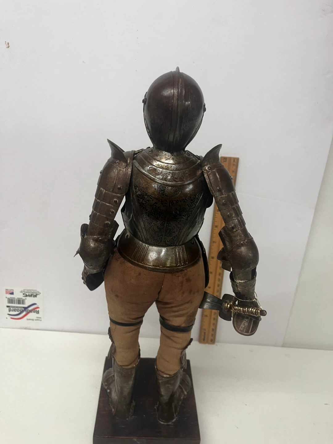 19 Century Knight Suit of Armor Figurine with Sword - photo 2