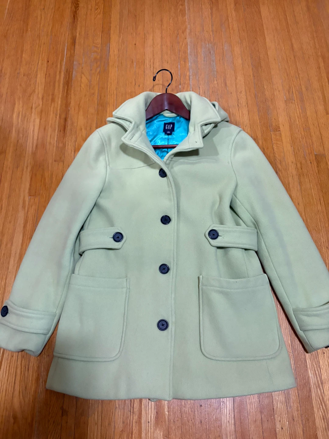 Gap Women's Pea Coat - Light Green - Size M