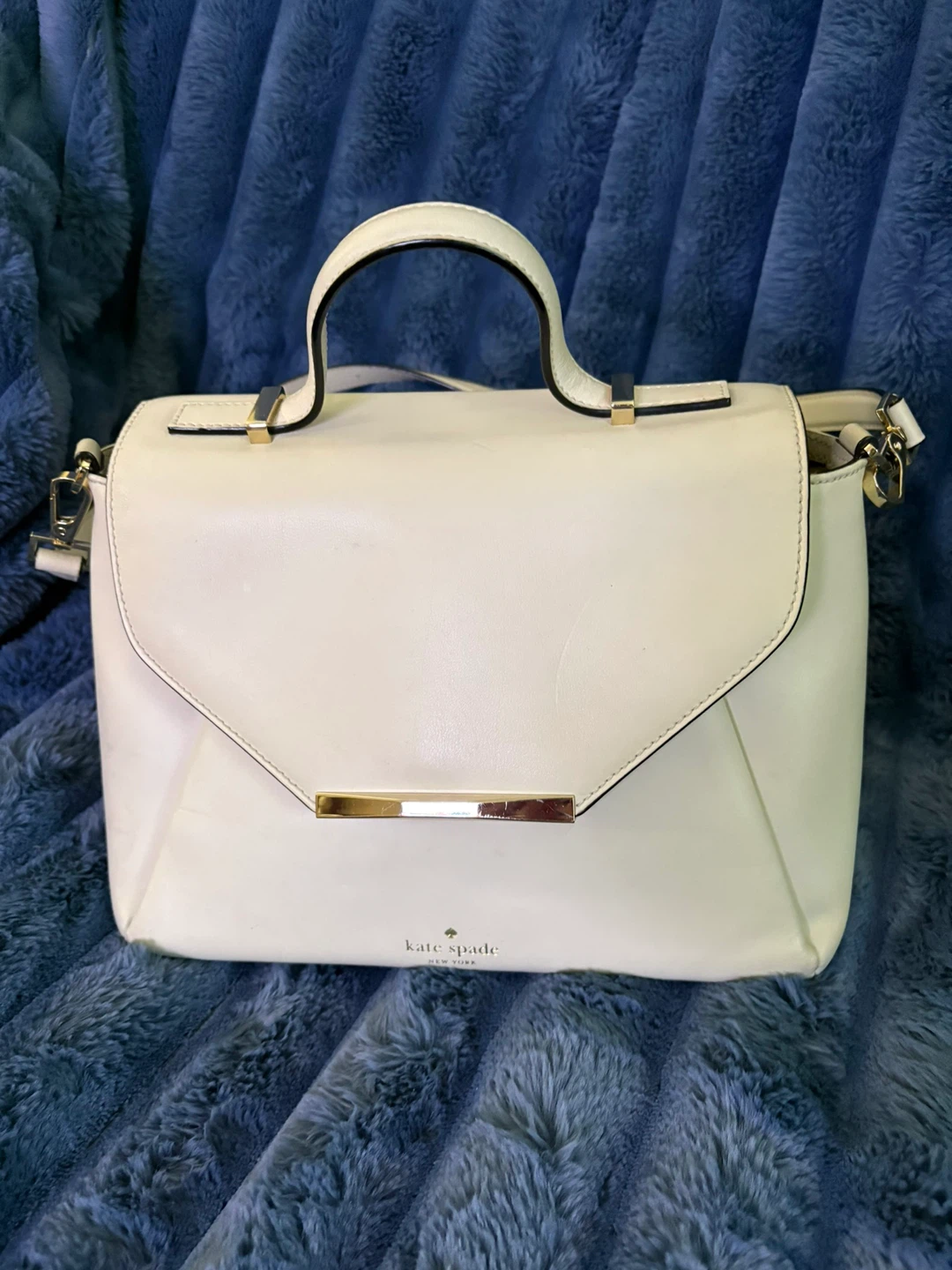 Kate Spade Cream Leather Satchel Handbag
