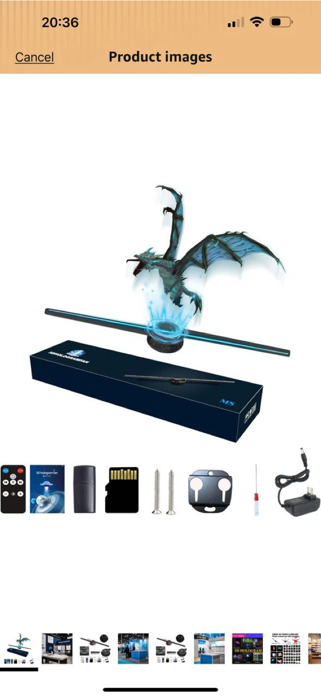 Missyou 16.5” Hologram Fan Projector (Open Box) - photo 3