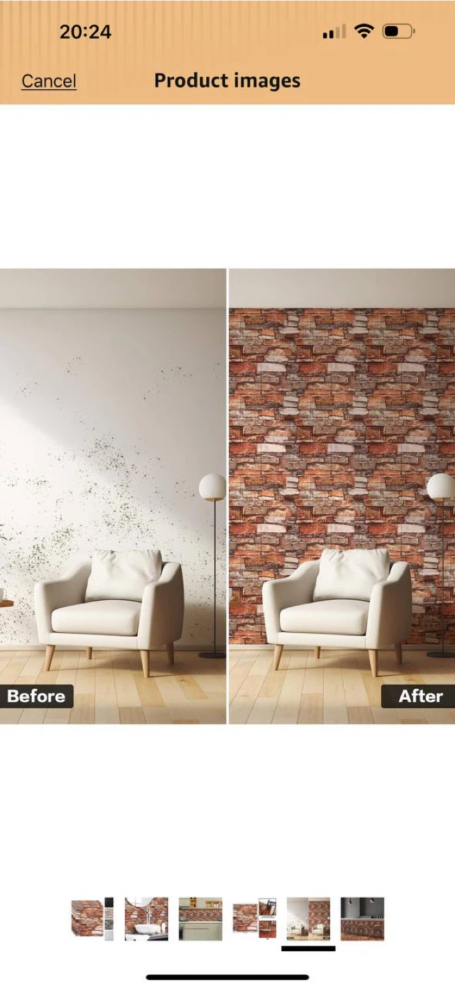 3D Wall Panels Peel & Stick – Red Brick – 40 PCS (4 Packs Set) - photo 3