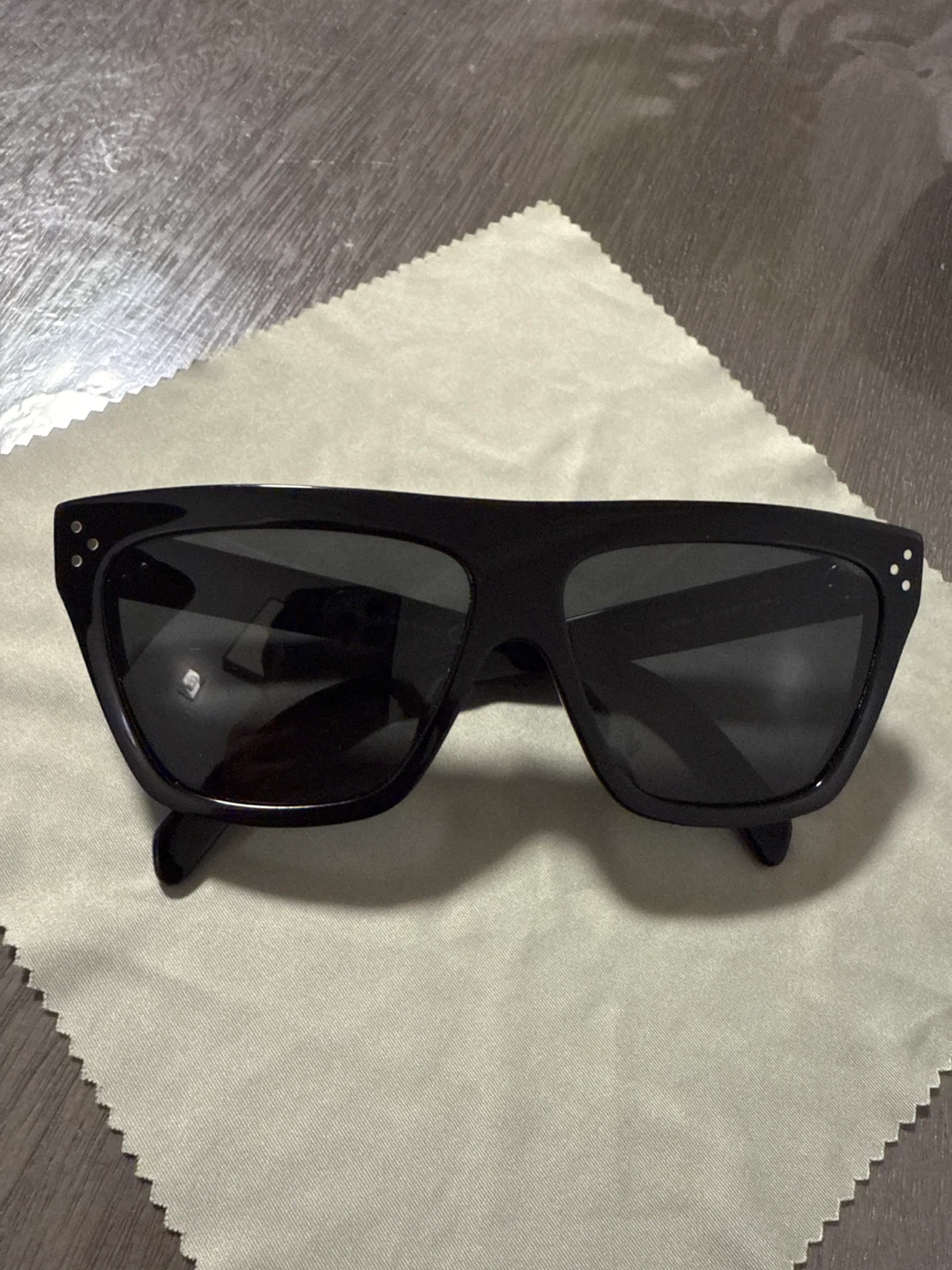Celine Black Acetate Cat-Eye Sunglasses
