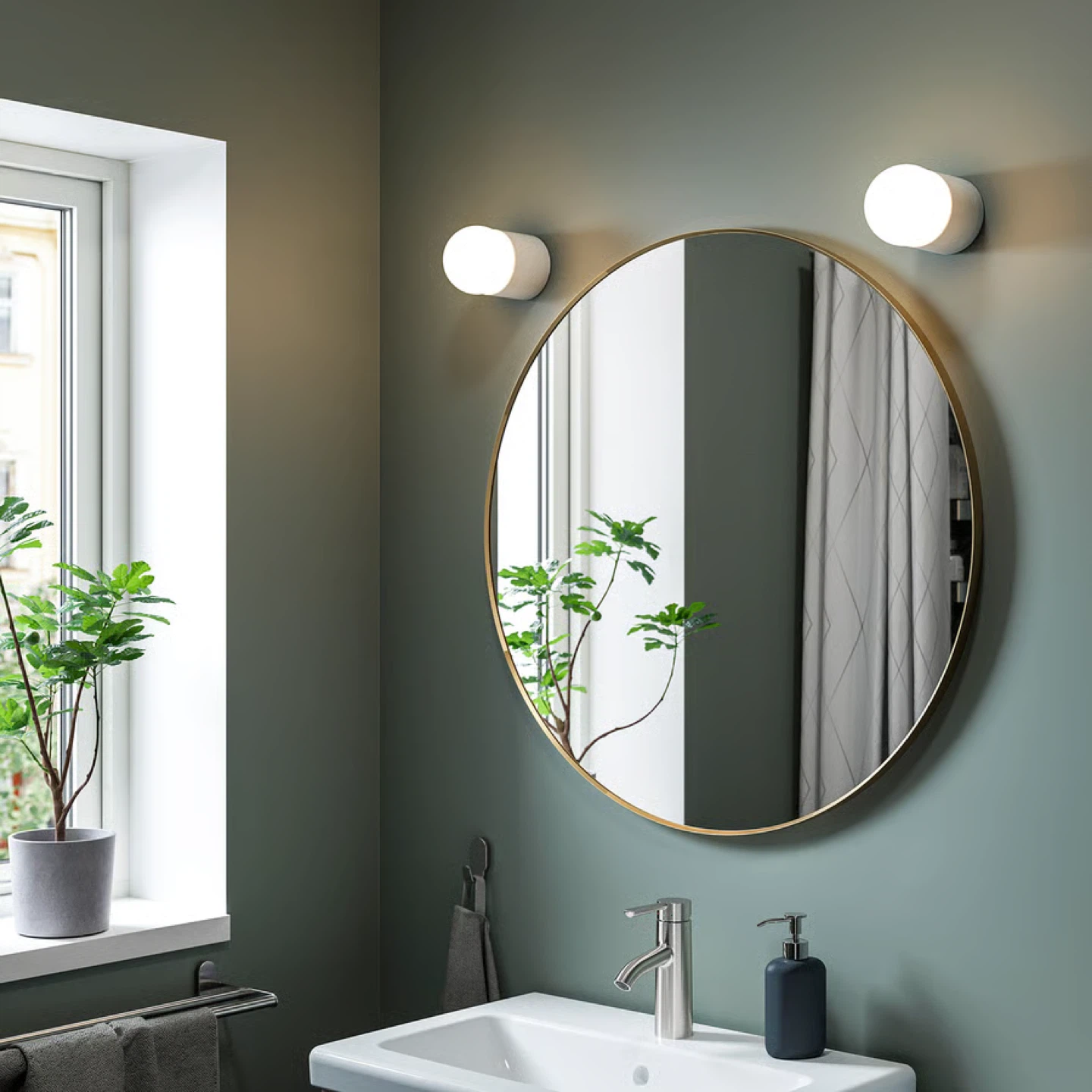 IKEA Gold Round Wall Mirror - photo 5
