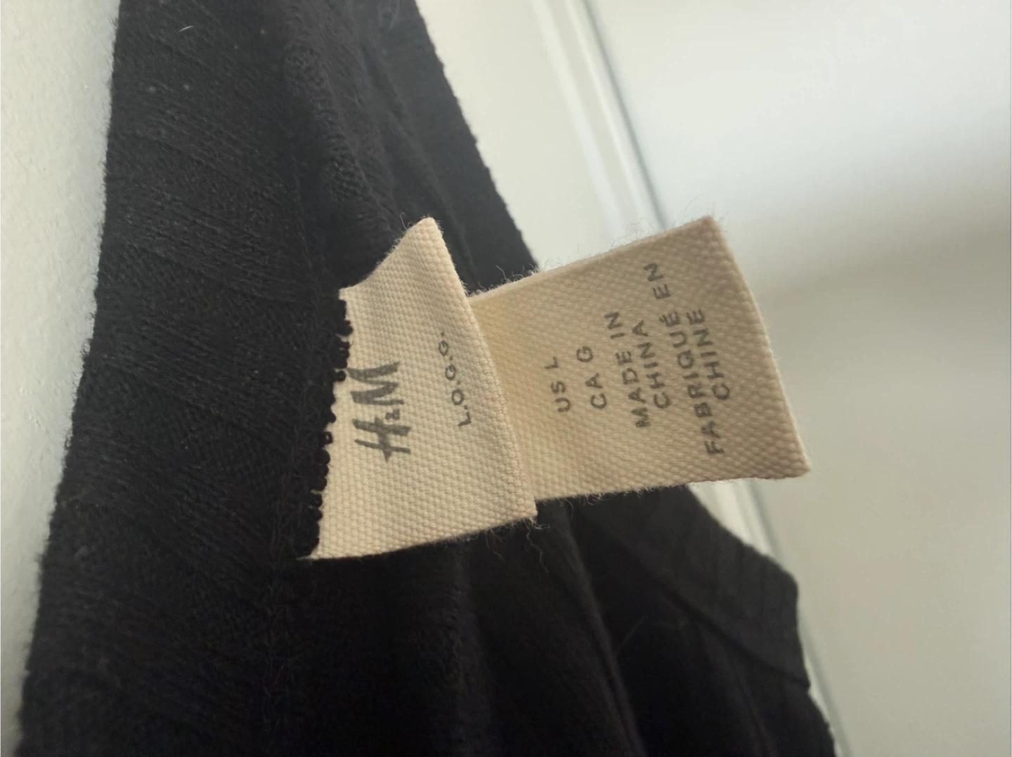 H&M Black Ribbed Button-Up Mini Dress - Size L - photo 2