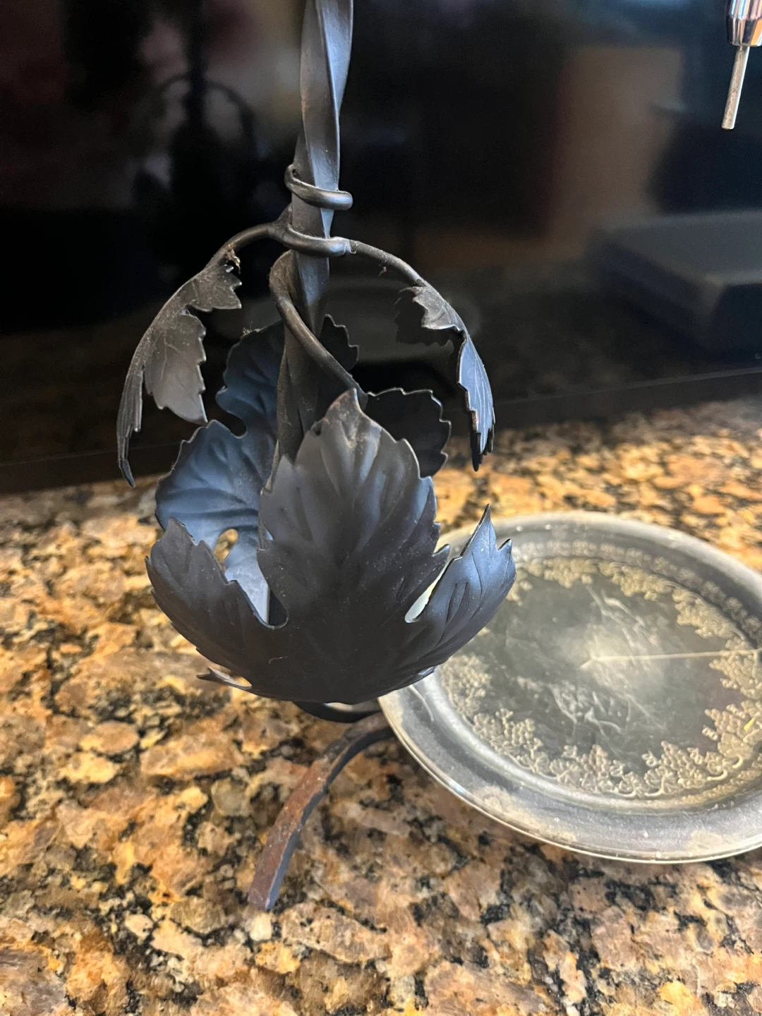 Glass Wine Decanter with Metal Stand