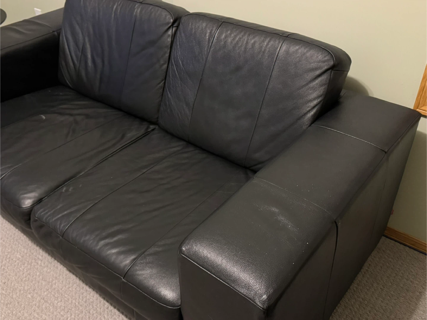 Black Leather Loveseat - photo 4