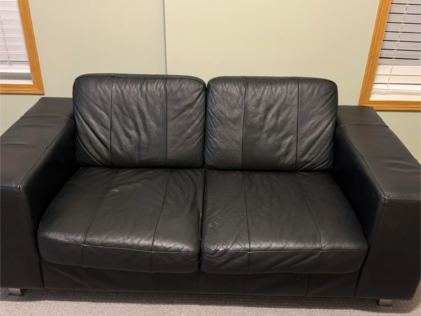 Black Leather Loveseat - photo 3