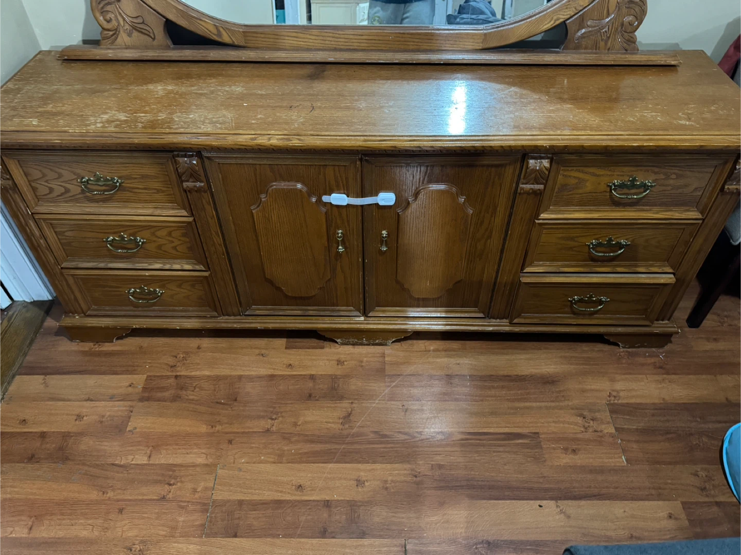 Solid Wood Dresser with Mirror
