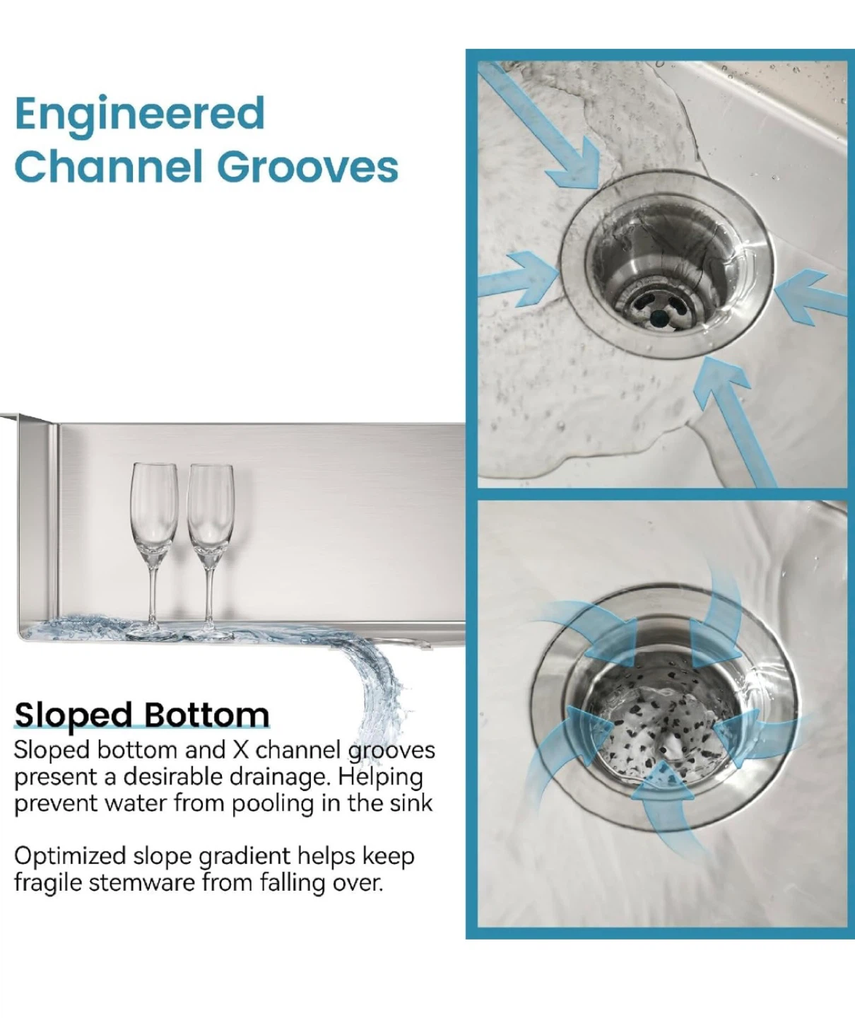 34” Undermount Stainless Steel Kitchen Sink with Accessories - photo 3
